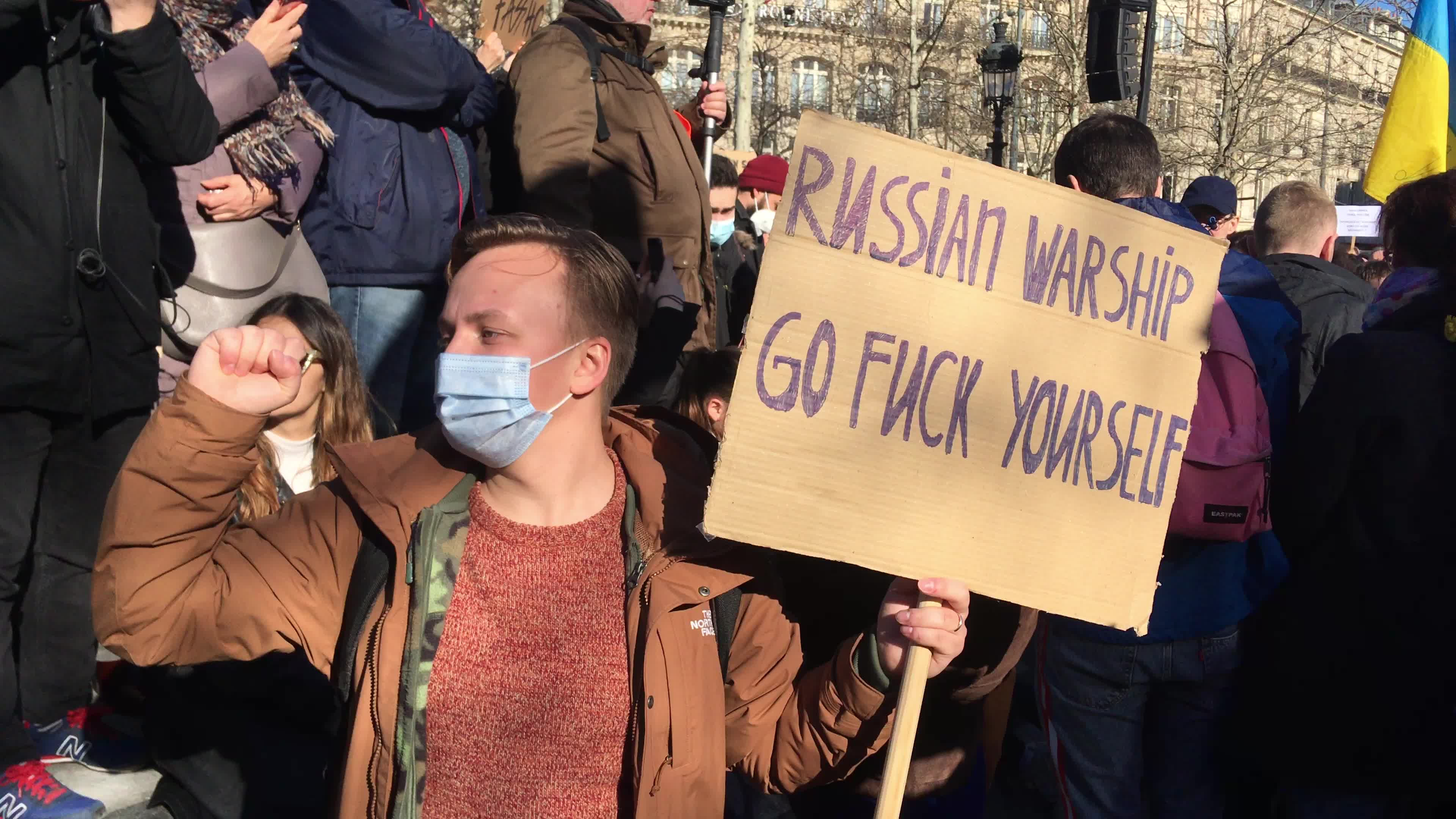 Demonstration against Russia's invasion of Ukraine in Paris