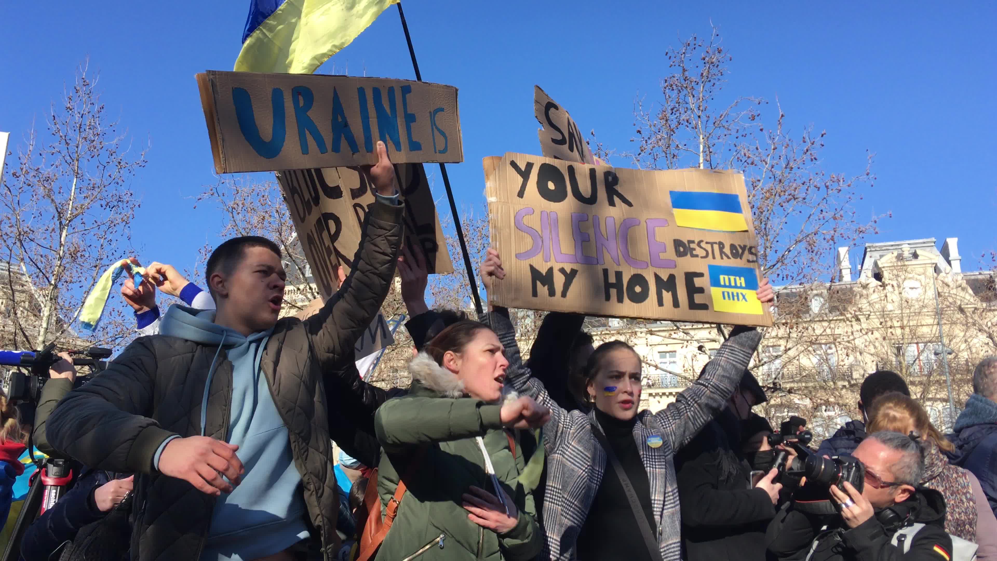 Demonstration against Russia's invasion of Ukraine in Paris