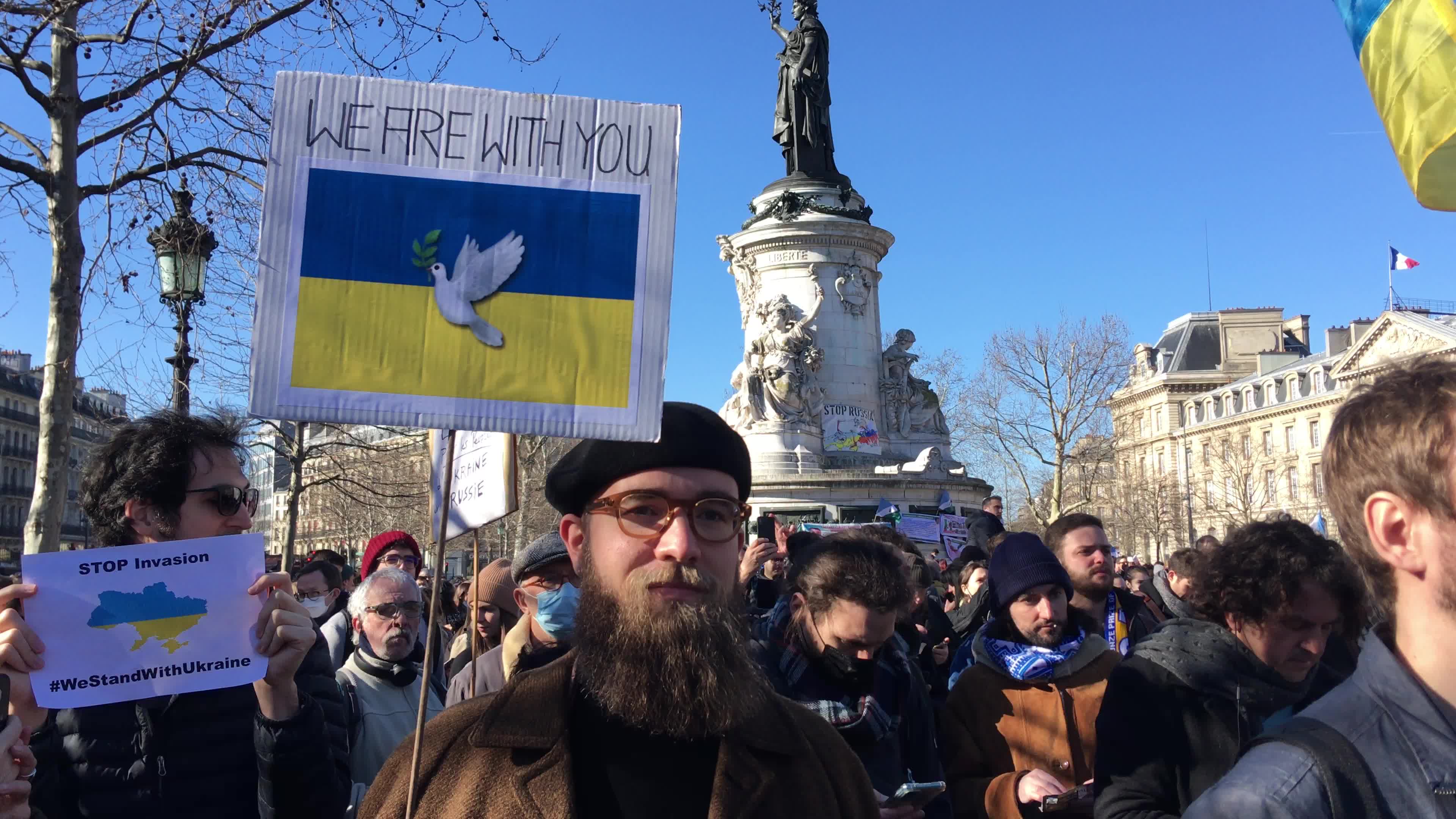 Demonstration against Russia's invasion of Ukraine in Paris