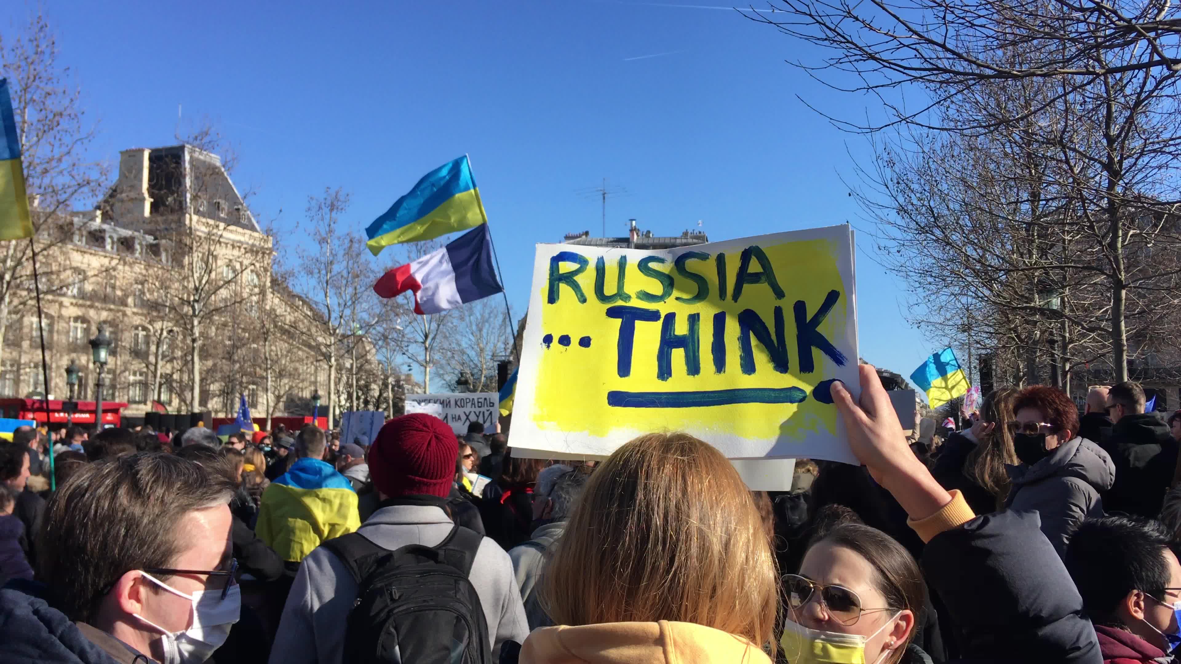 Demonstration against Russia's invasion of Ukraine in Paris