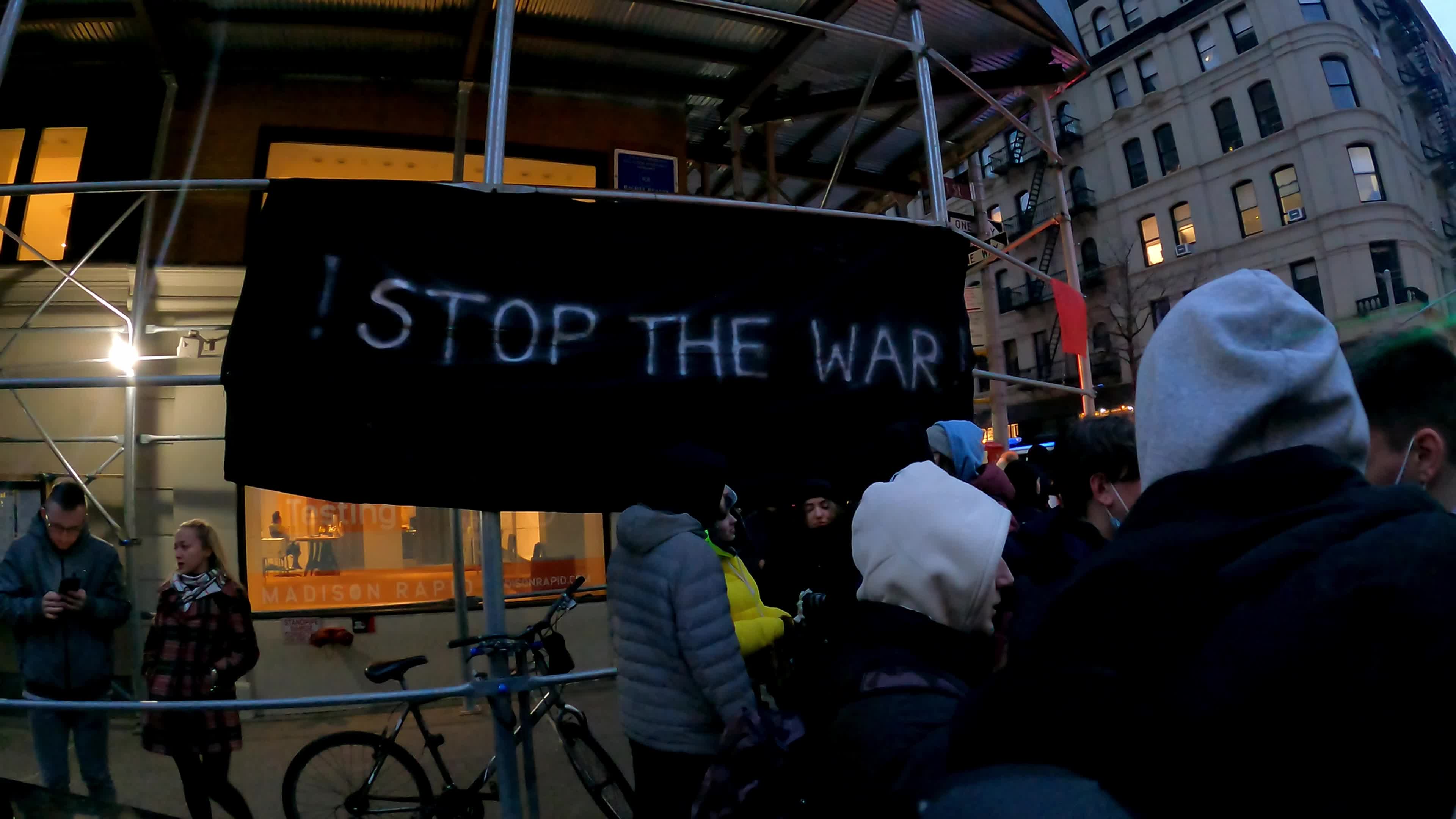 Protest Against Russian Invasion Of Ukraine In NYC