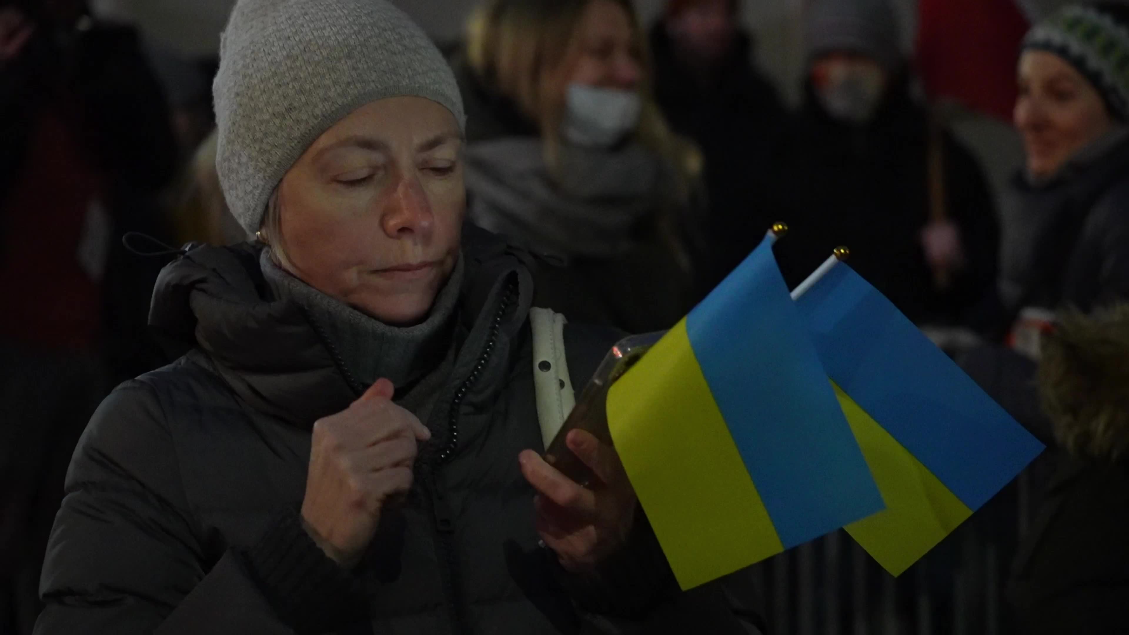 Protest Against Russian Invasion Of Ukraine In NYC