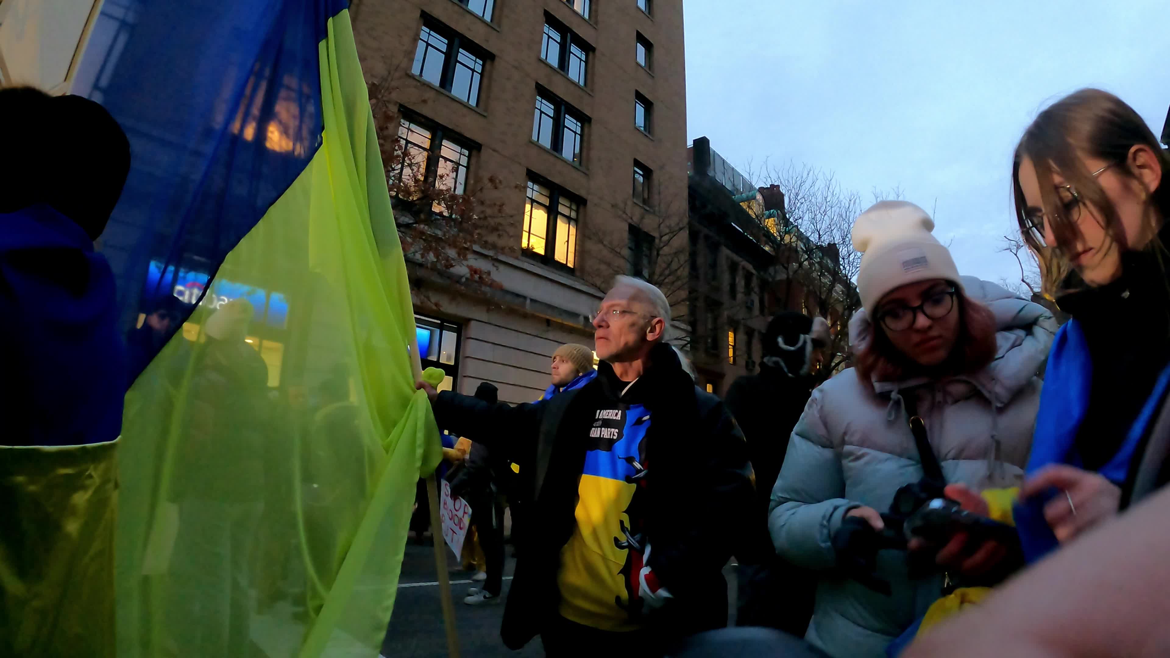 Protest Against Russian Invasion Of Ukraine In NYC