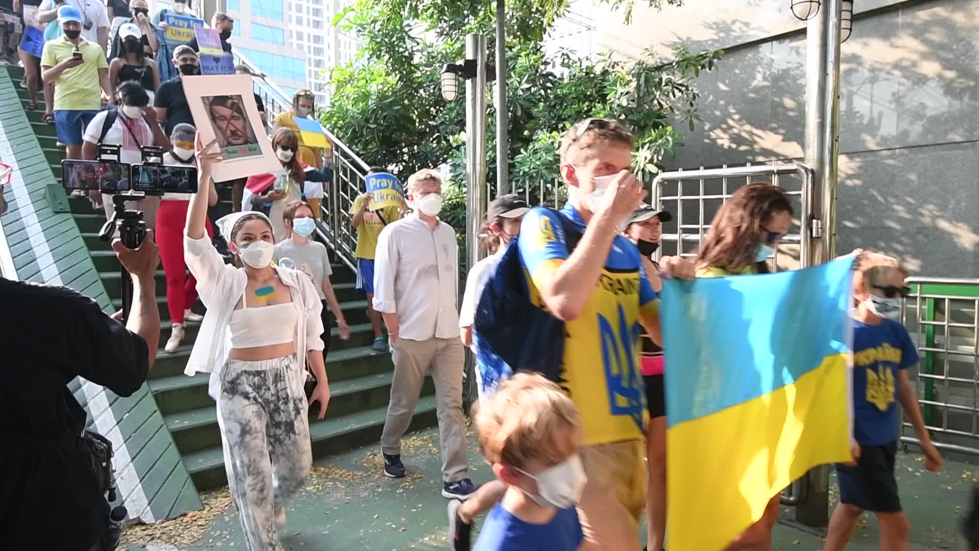 Protest Against Russia Invasion Of Ukraine In Bangkok