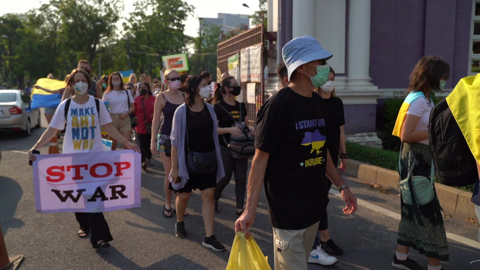 Protest Against Russia's invasion of Ukraine in Bangkok