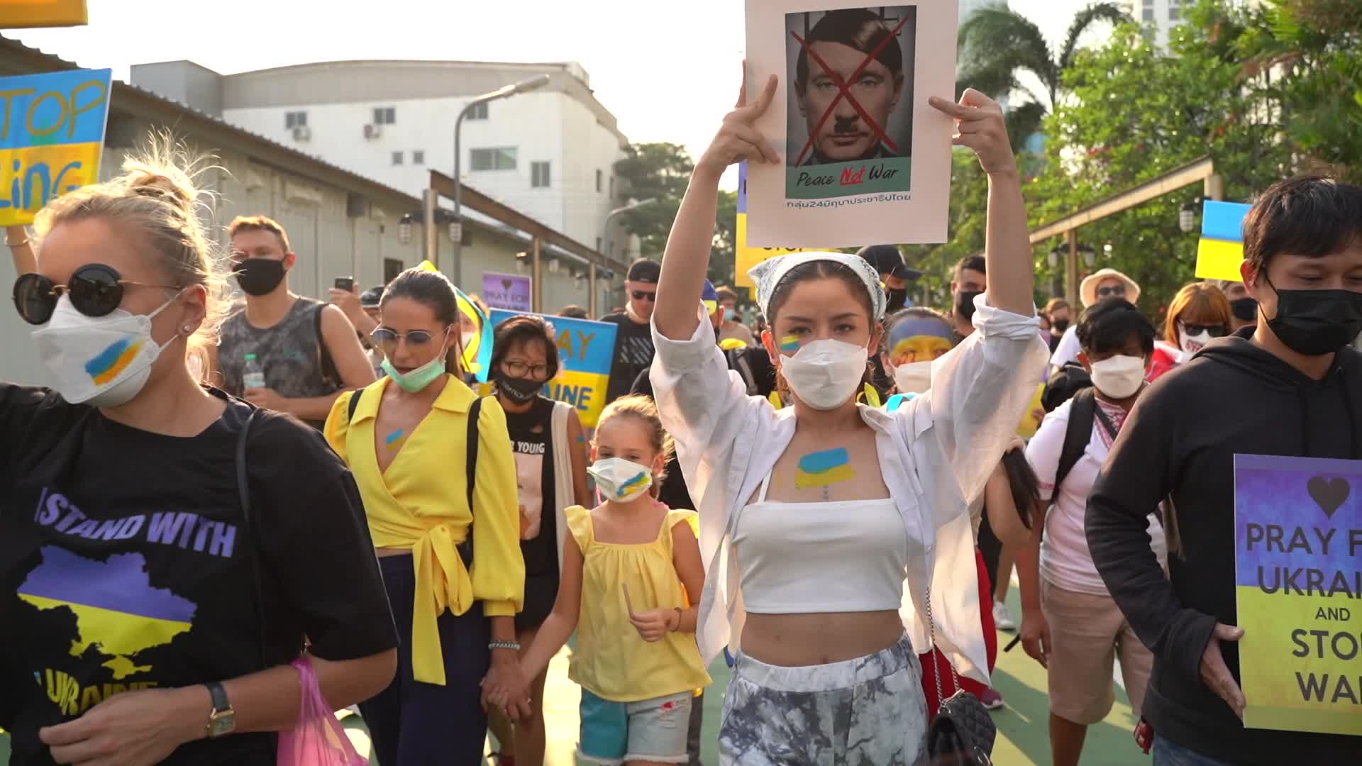 Protest Against Russia's invasion of Ukraine in Bangkok