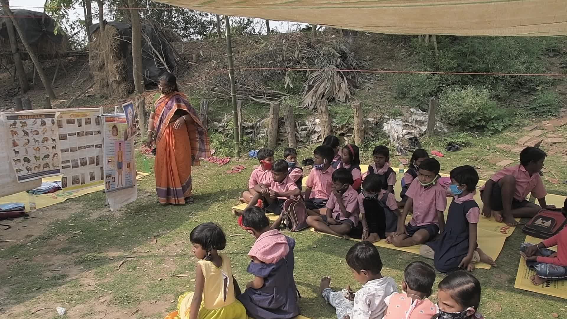 Open air school for children in West Bengal