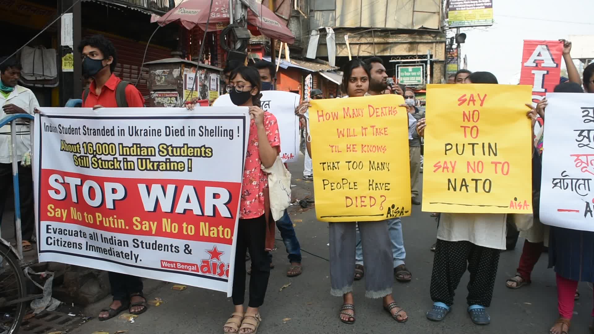 Protest in Kolkata against Ukraine War