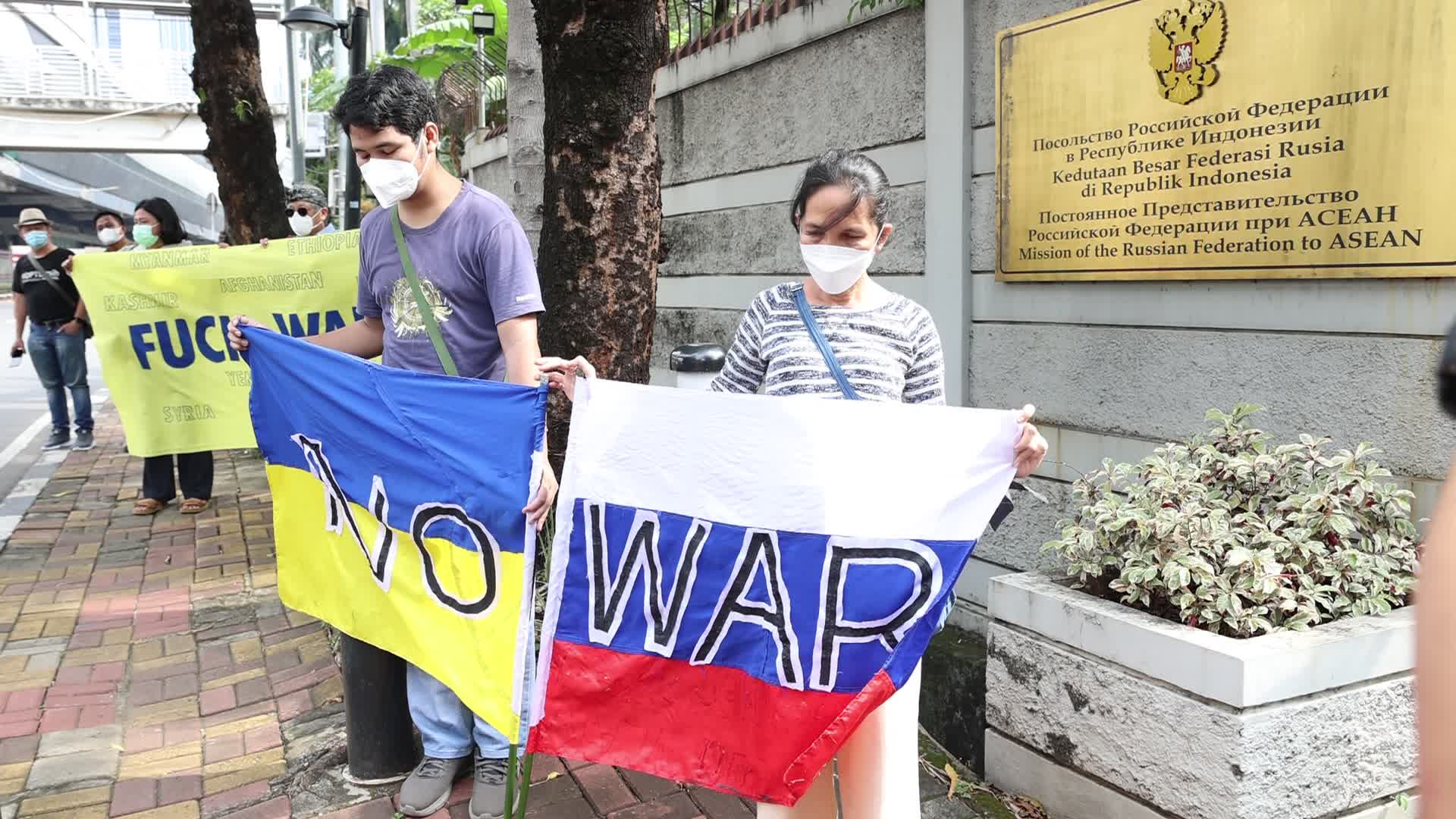 Indonesian Residents and Ukrainian Citizens Join Anti-War Protest In Jakarta