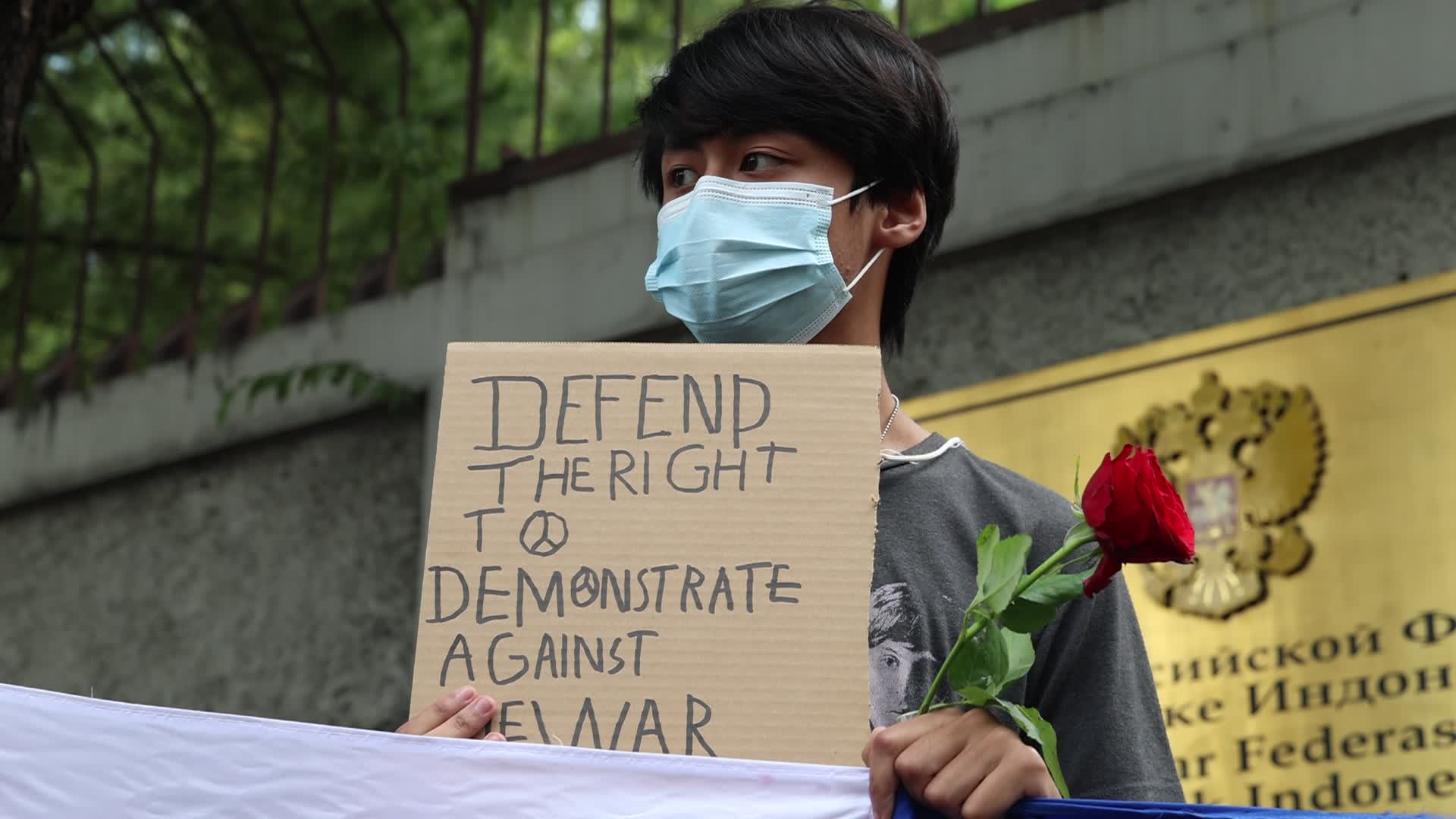 Indonesian Residents and Ukrainian Citizens Join Anti-War Protest In Jakarta