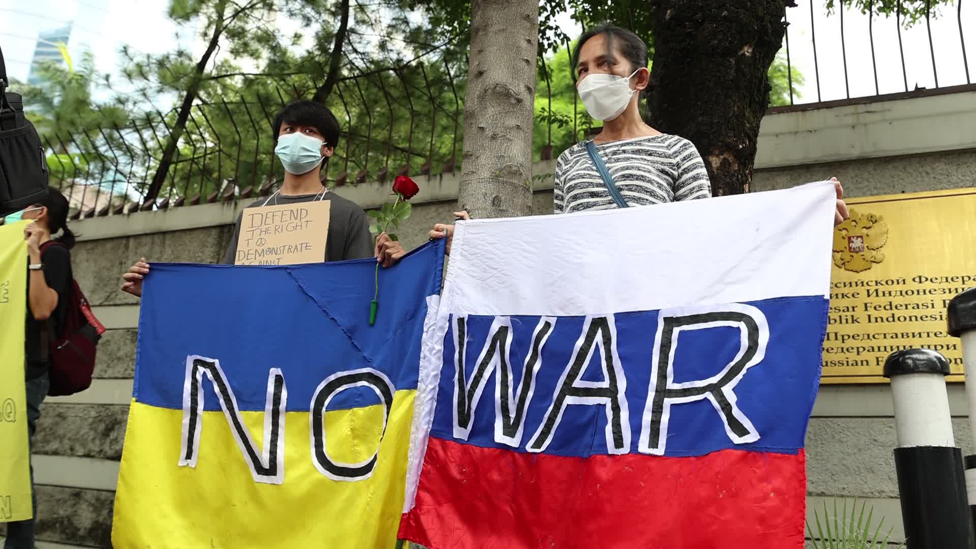 Indonesian Residents and Ukrainian Citizens Join Anti-War Protest In Jakarta