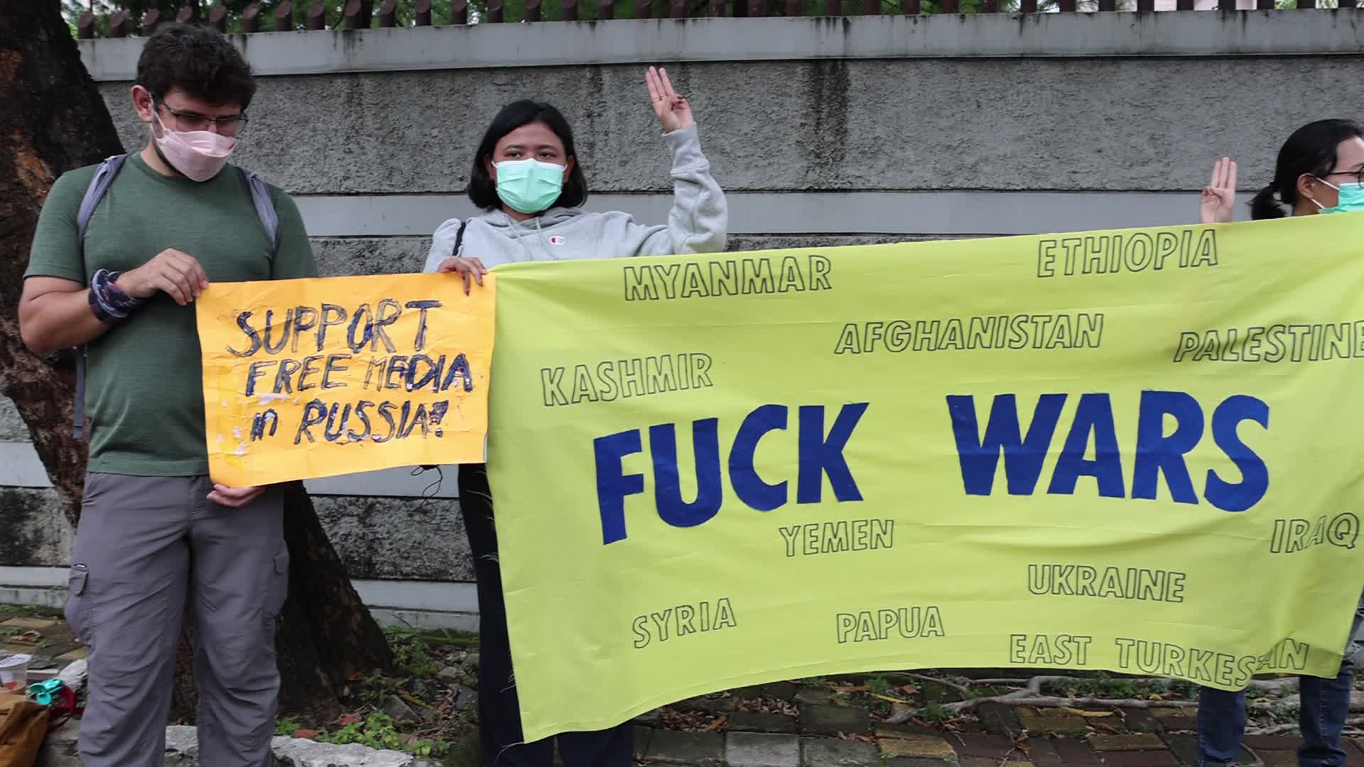Indonesian Residents and Ukrainian Citizens Join Anti-War Protest In Jakarta