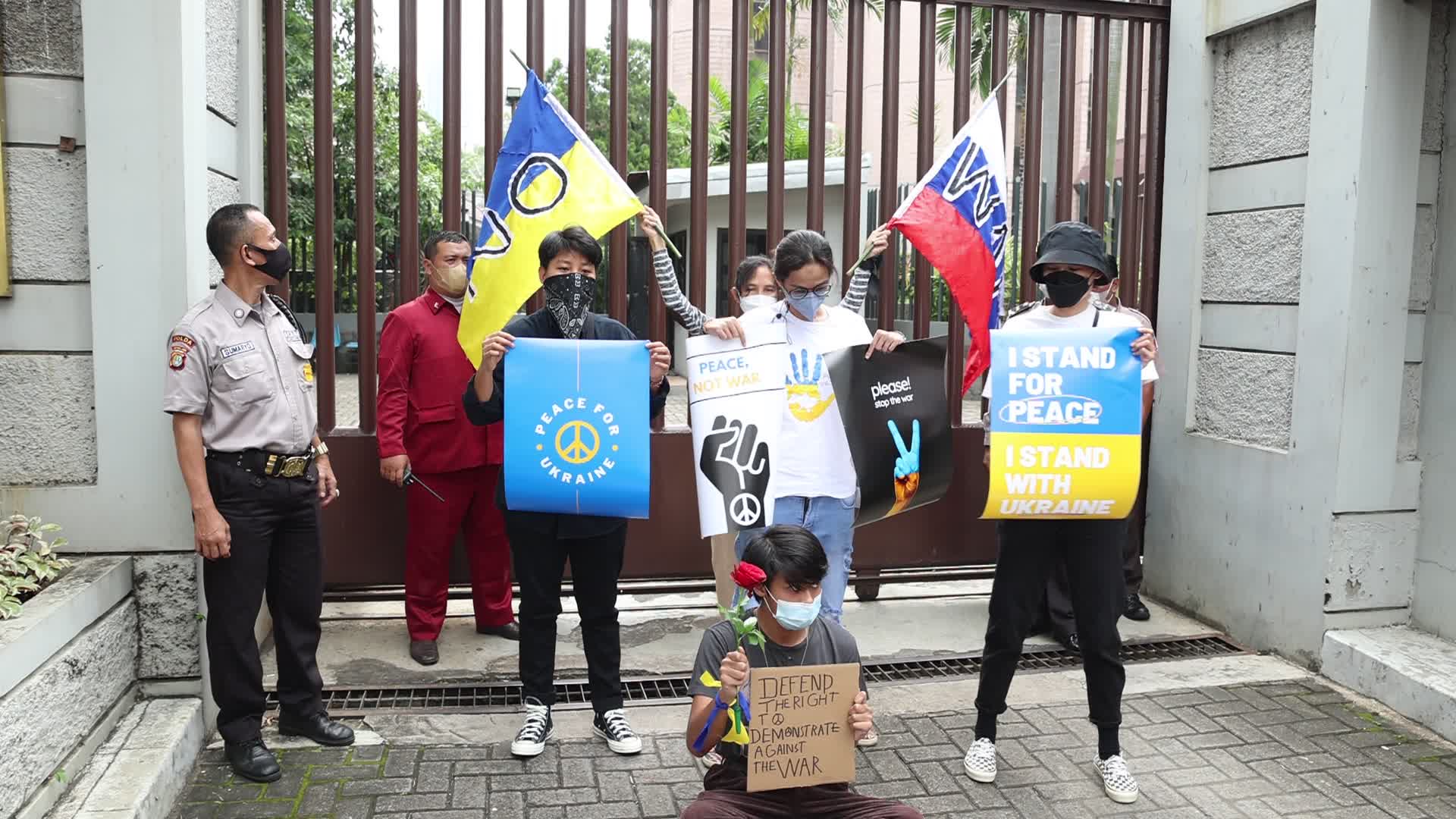 Indonesian Residents and Ukrainian Citizens Join Anti-War Protest In Jakarta