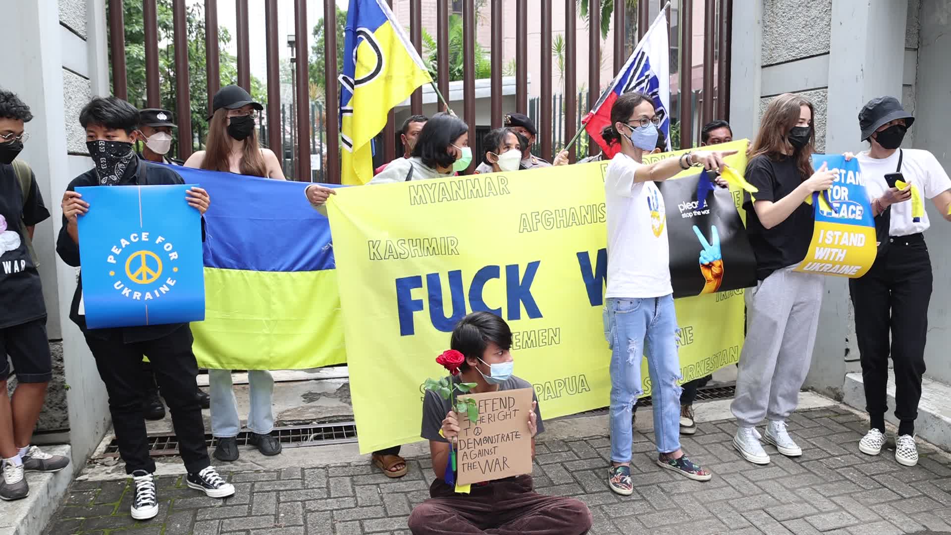 Indonesian Residents and Ukrainian Citizens Join Anti-War Protest In Jakarta