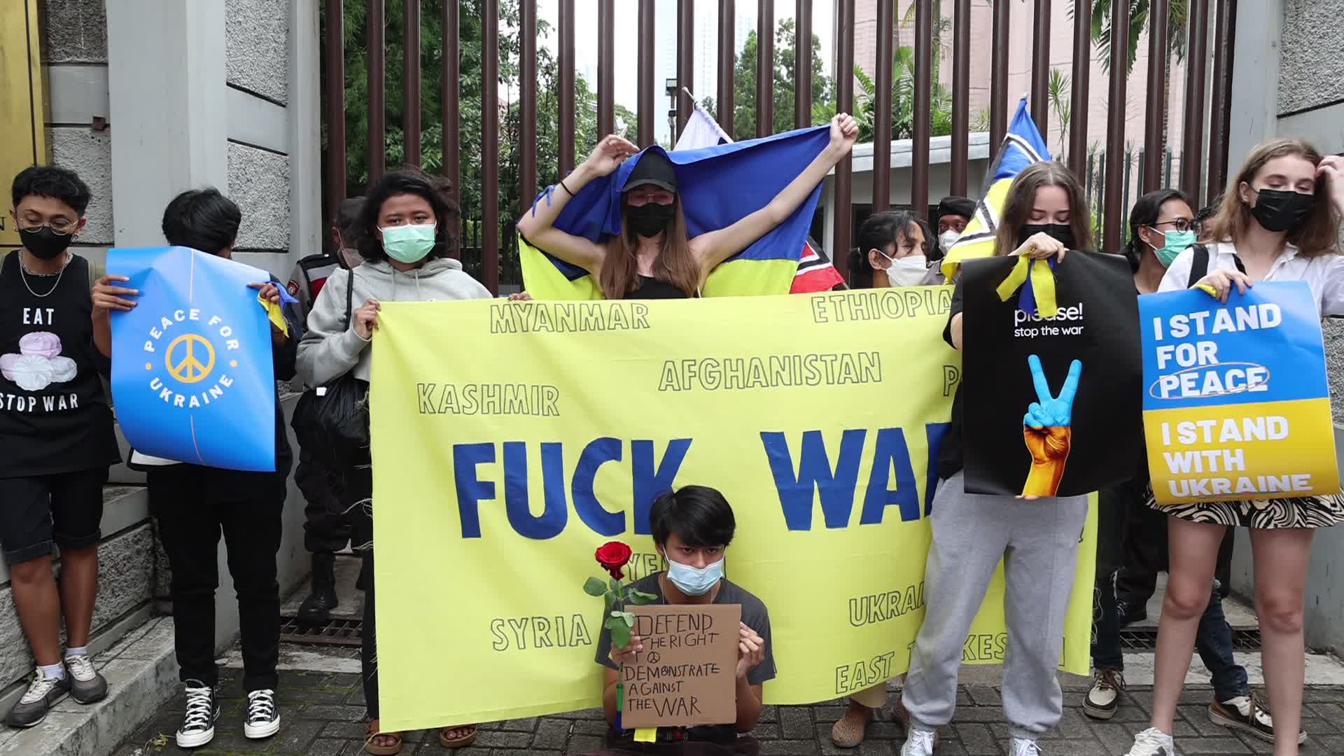 Indonesian Residents and Ukrainian Citizens Join Anti-War Protest In Jakarta