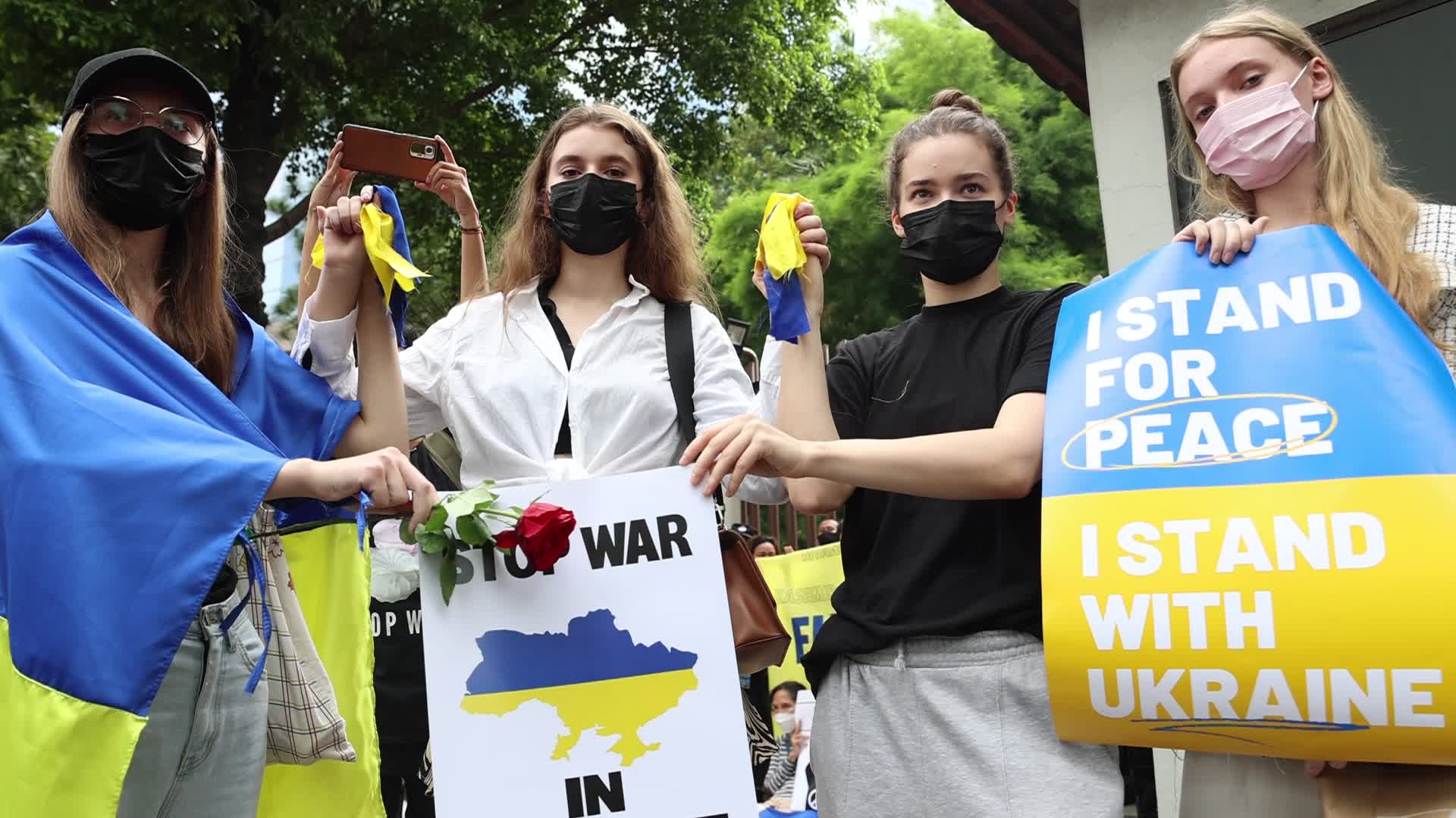 Indonesian Residents and Ukrainian Citizens Join Anti-War Protest In Jakarta