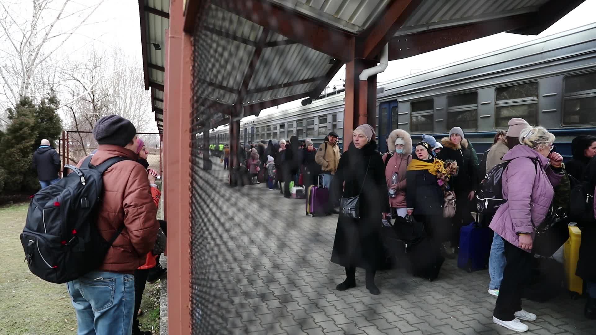 People Fleeing Ukraine Arrive At The Train Station In Poland