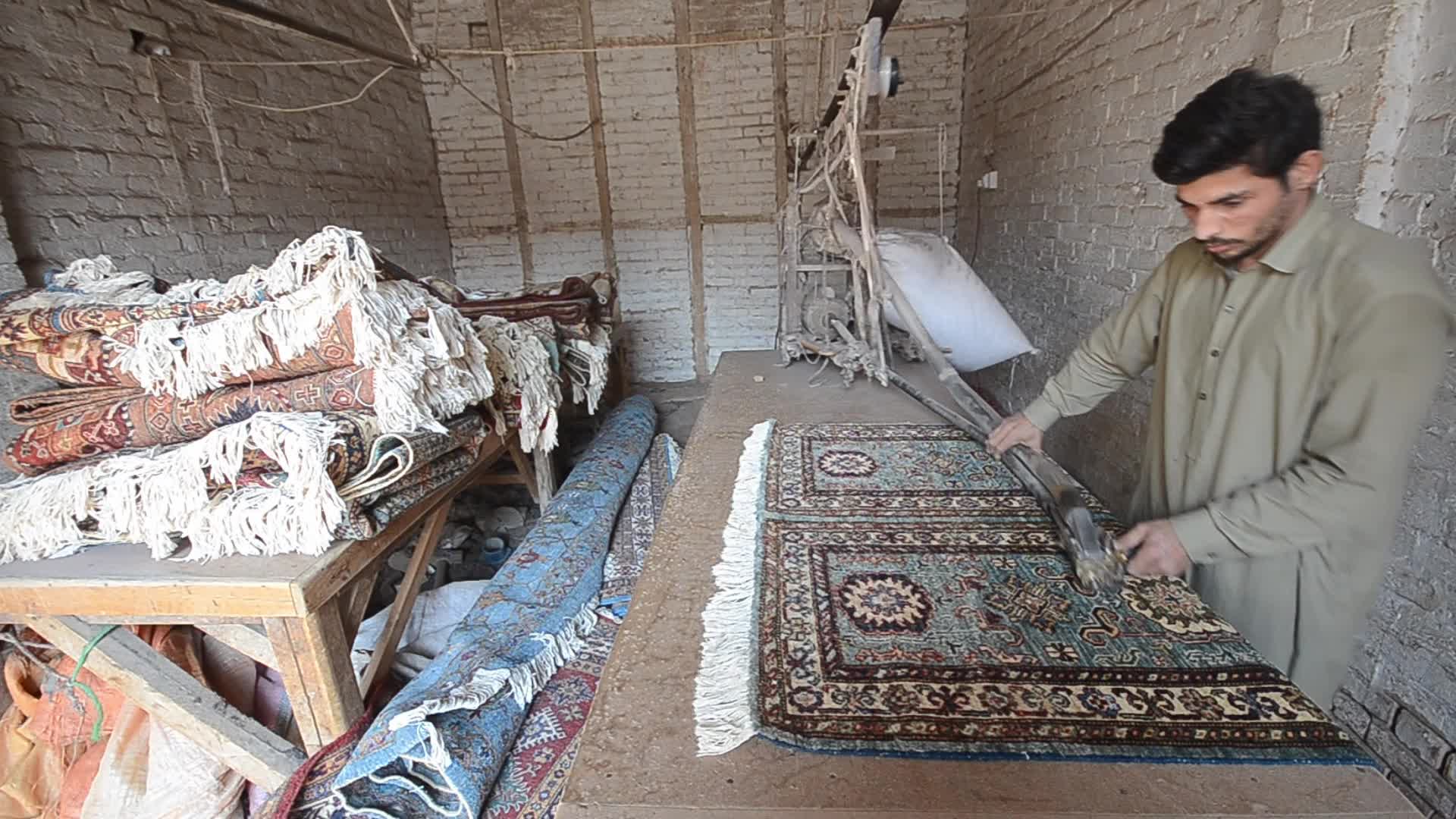 Afghan carpet factory in Peshawar 