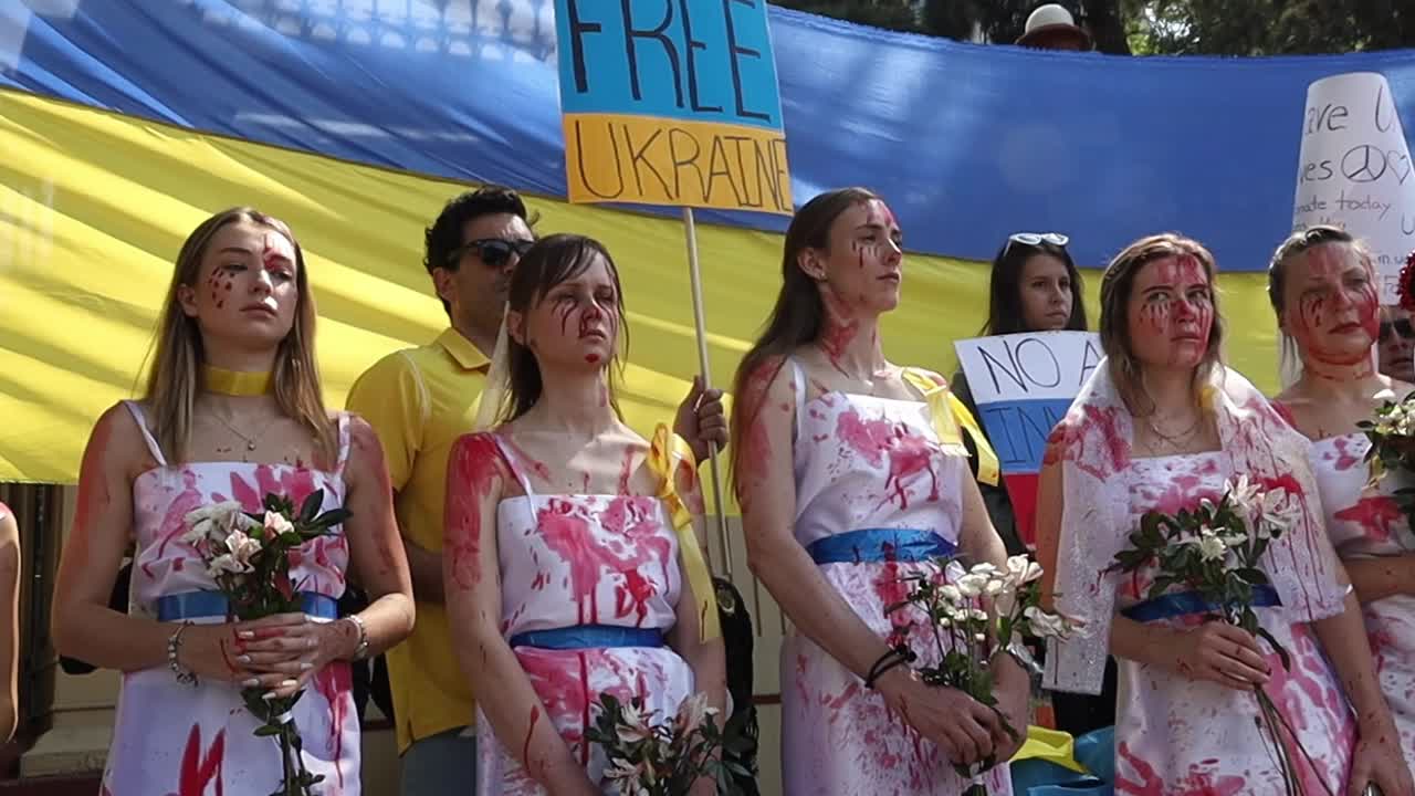 Protest Against Russian Military Invasion Of Ukraine