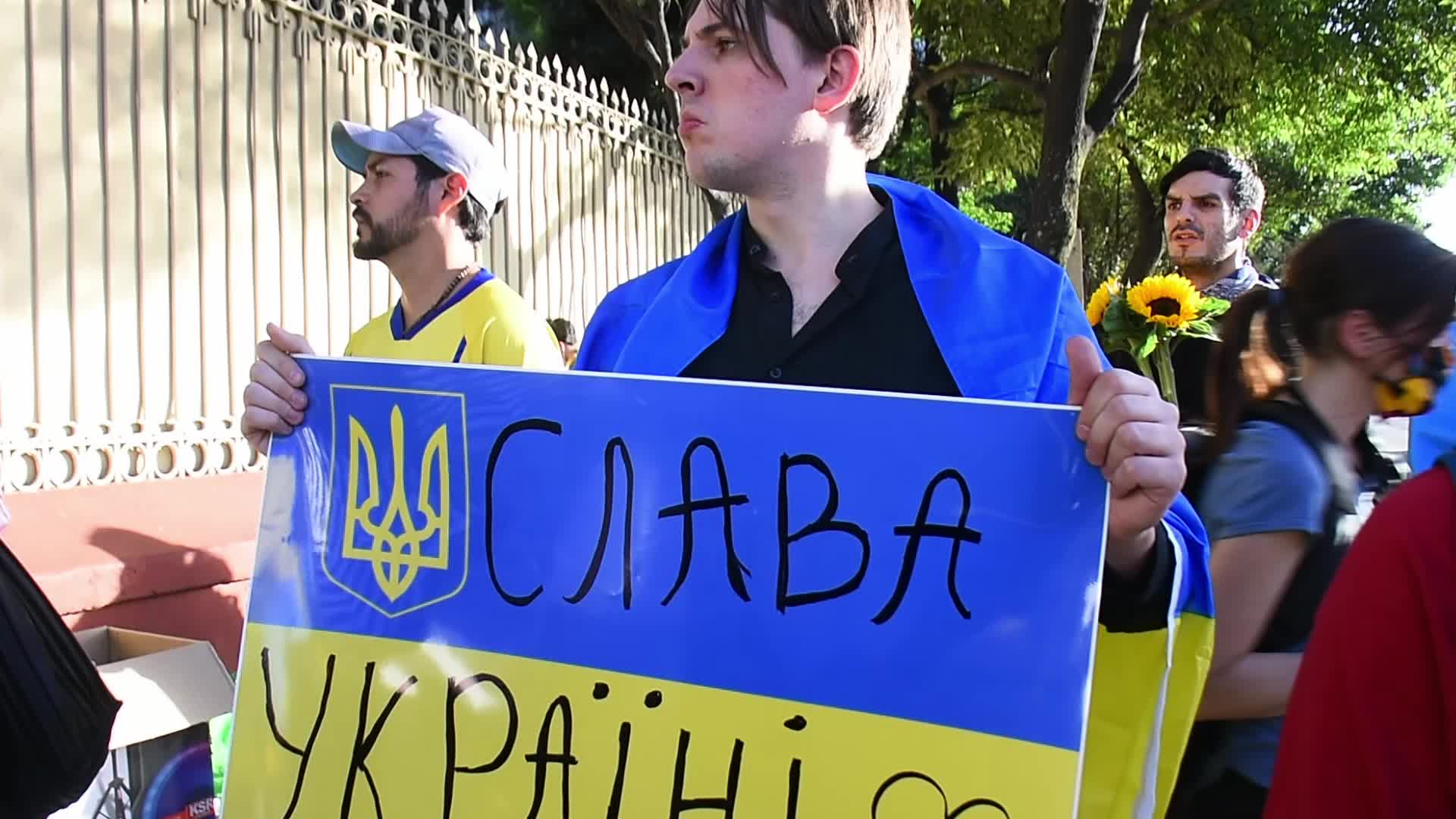 Protest To Demanding Stop The Russian Attacks In Ukraine