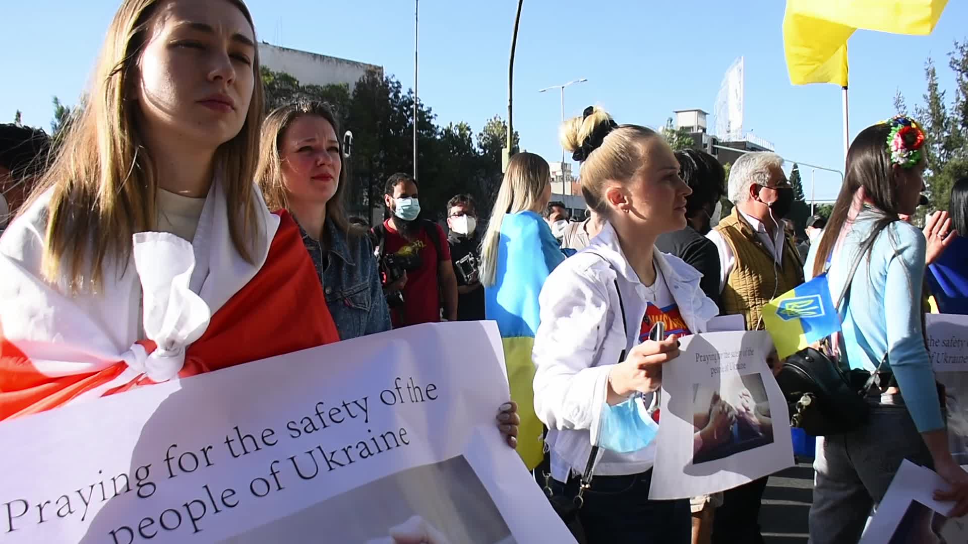 Protest To Demanding Stop The Russian Attacks In Ukraine