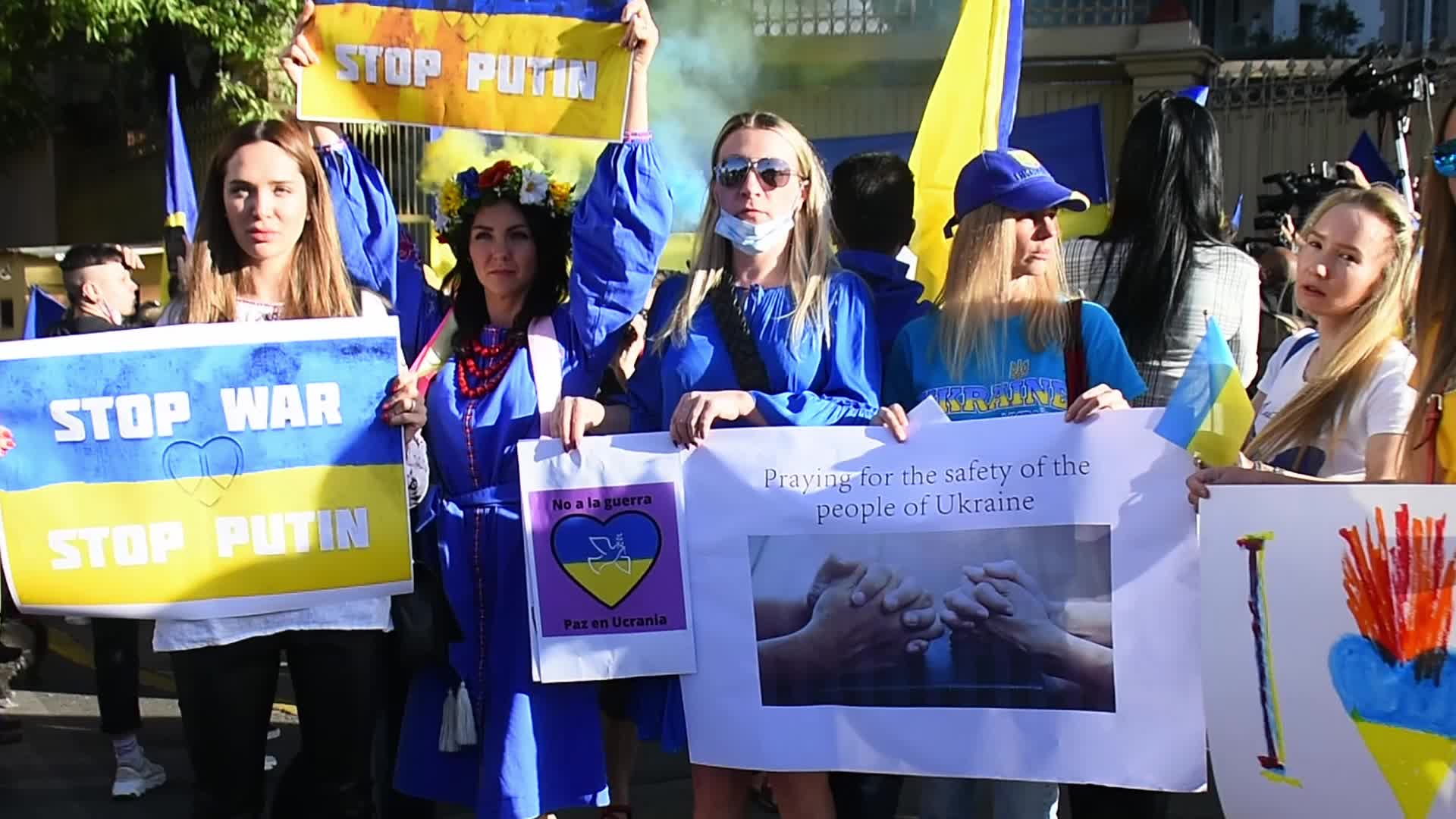 Protest To Demanding Stop The Russian Attacks In Ukraine