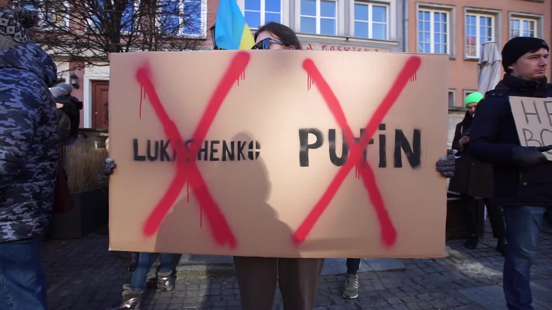 Belarusians Protest Against Ukraine War In Gdansk, Poland