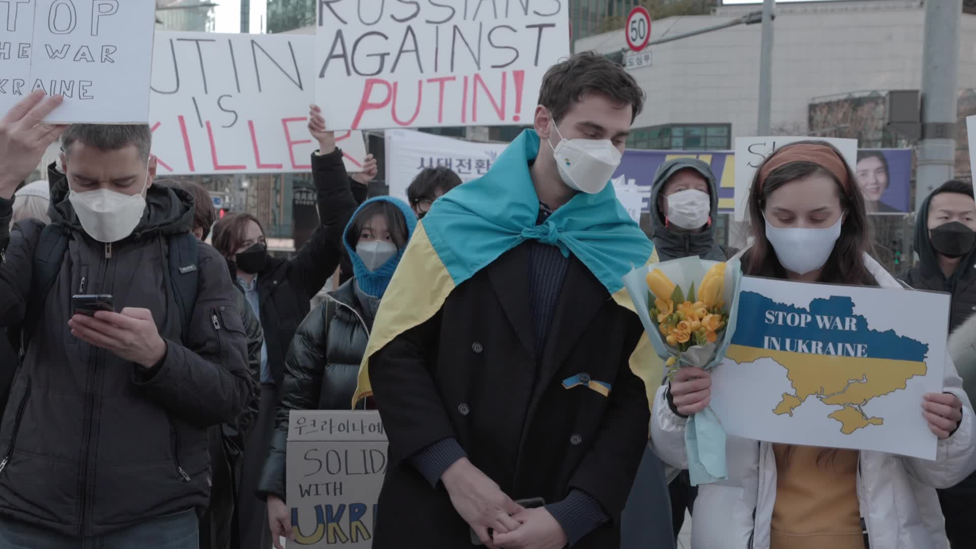 Rally Against Russia's Military Operation In Ukraine, Seoul, South Korea
