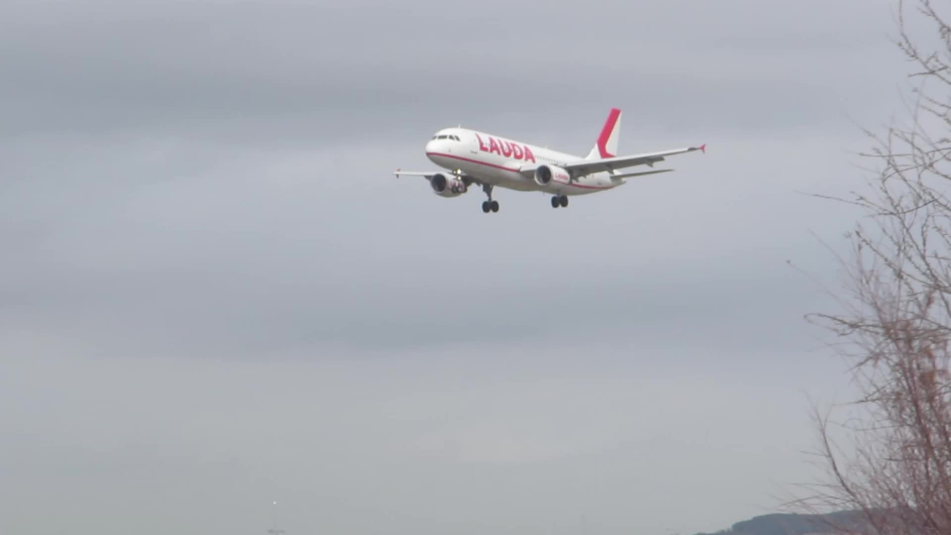 Aircraft landing at Barcelona airport