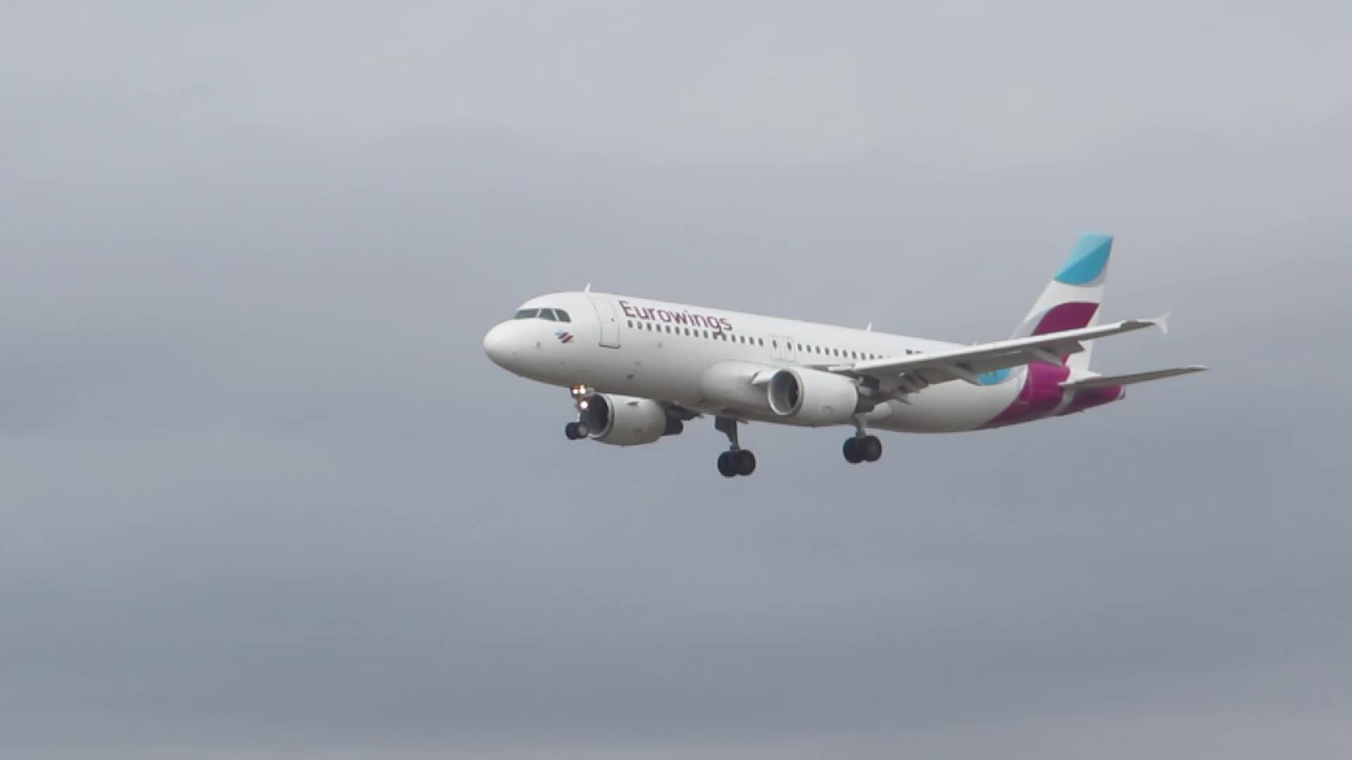 Aircraft landing at Barcelona airport