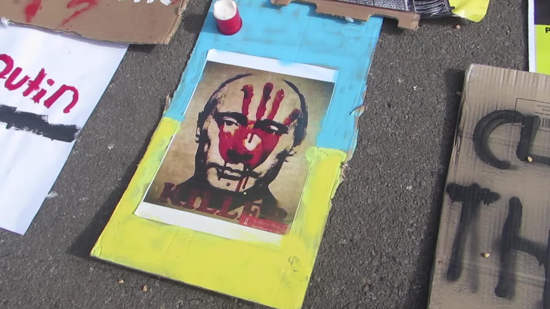 Demonstration in Barcelona against the war in Ukraine