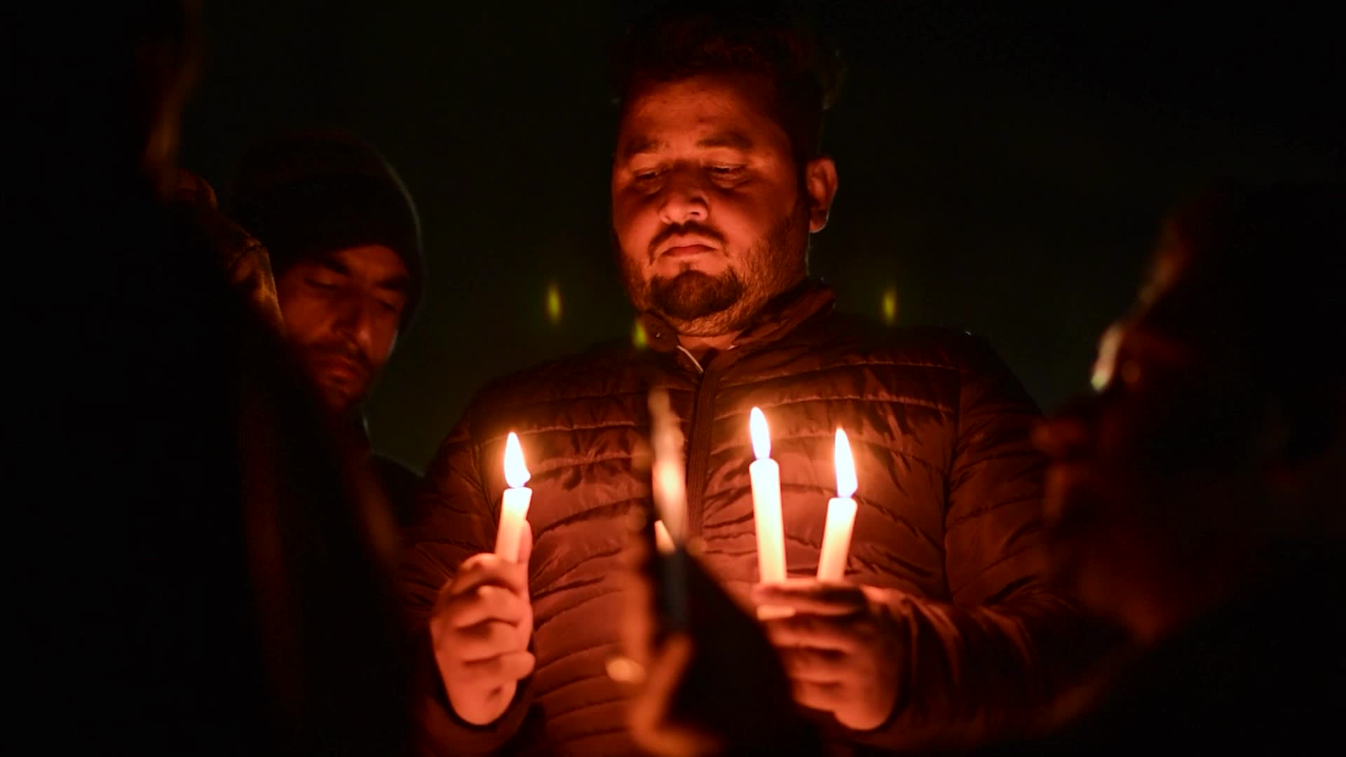 Candle light vigil in Solidarity of Shia Muslims killed in Peshawar Pakistan, in Srinagar Indian administered Kashmir.