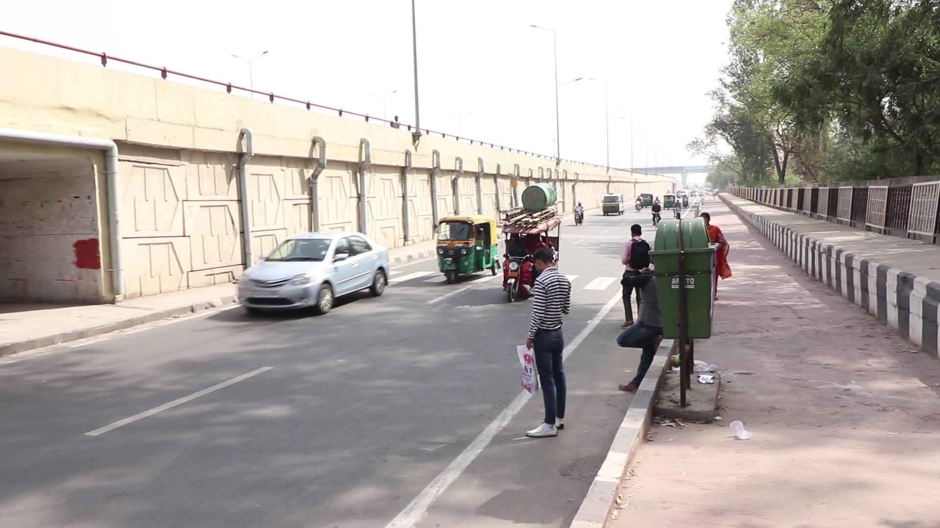 Bike riders taking wrong direction risking lives in New Delhi, India