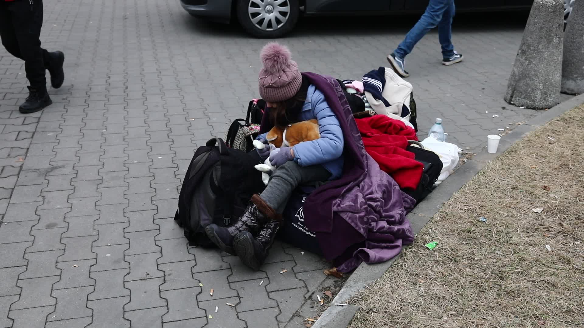 Refugees Cross The Ukrainian-Polish Border

