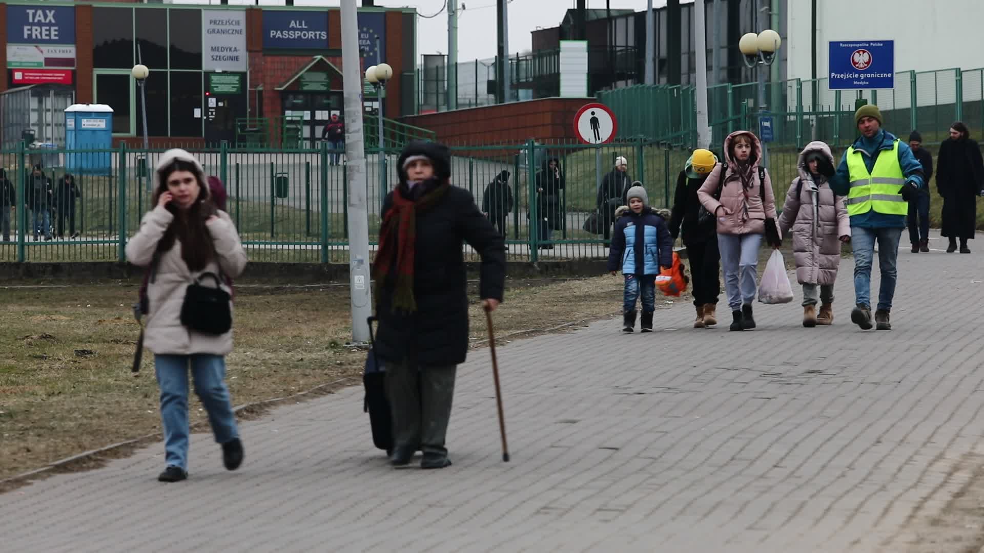 Refugees Cross The Ukrainian-Polish Border