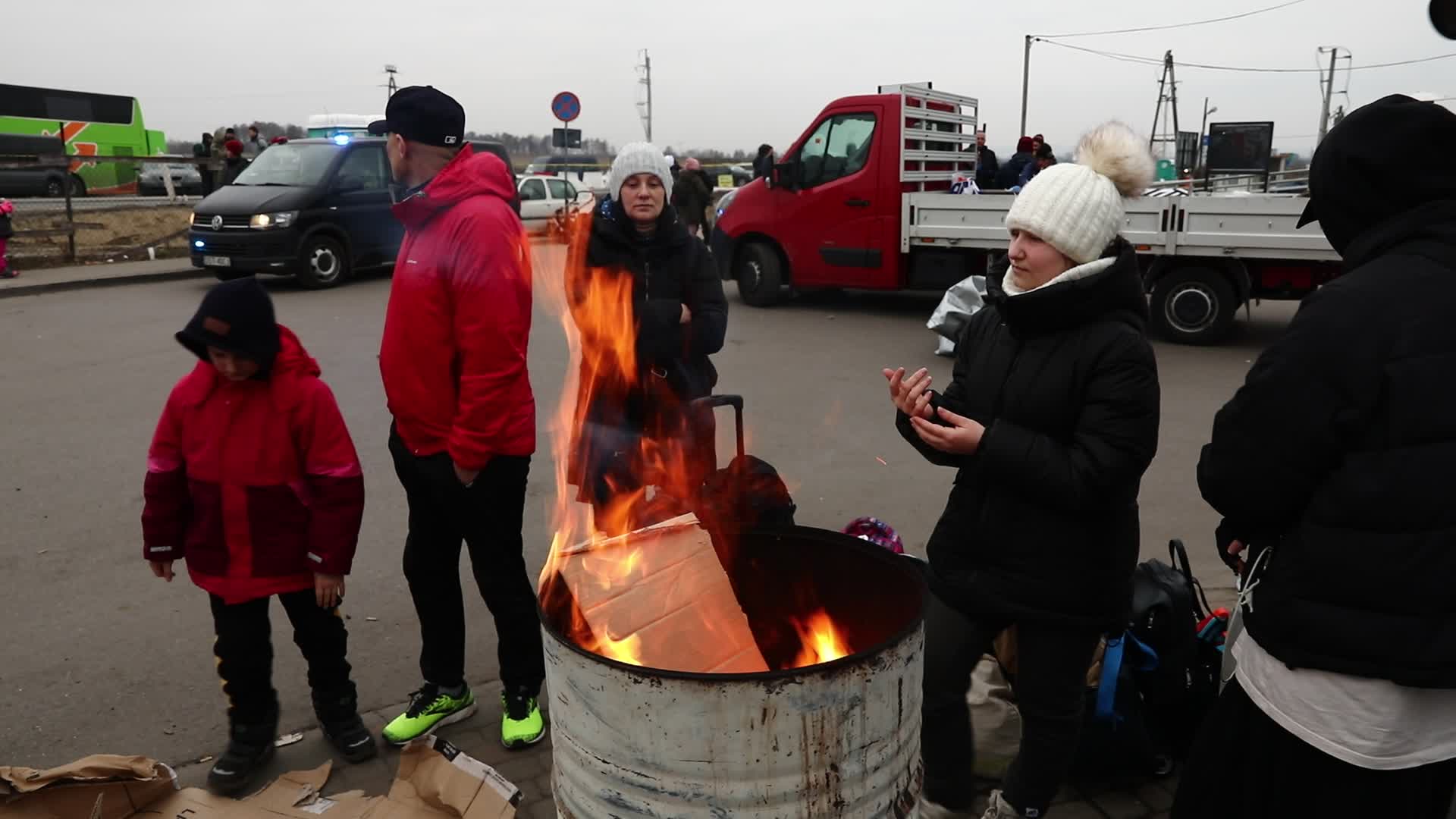Refugees Cross The Ukrainian-Polish Border