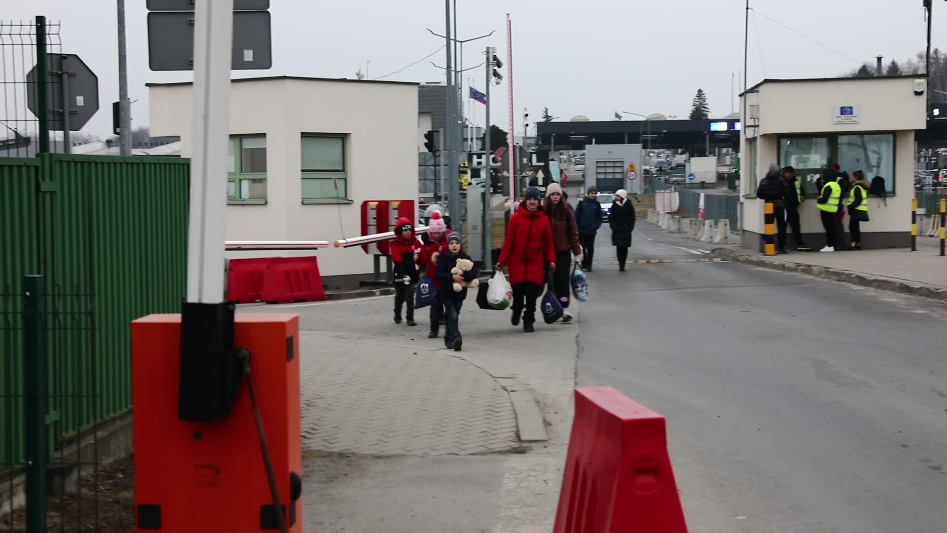 Refugees Cross The Ukrainian-Polish Border