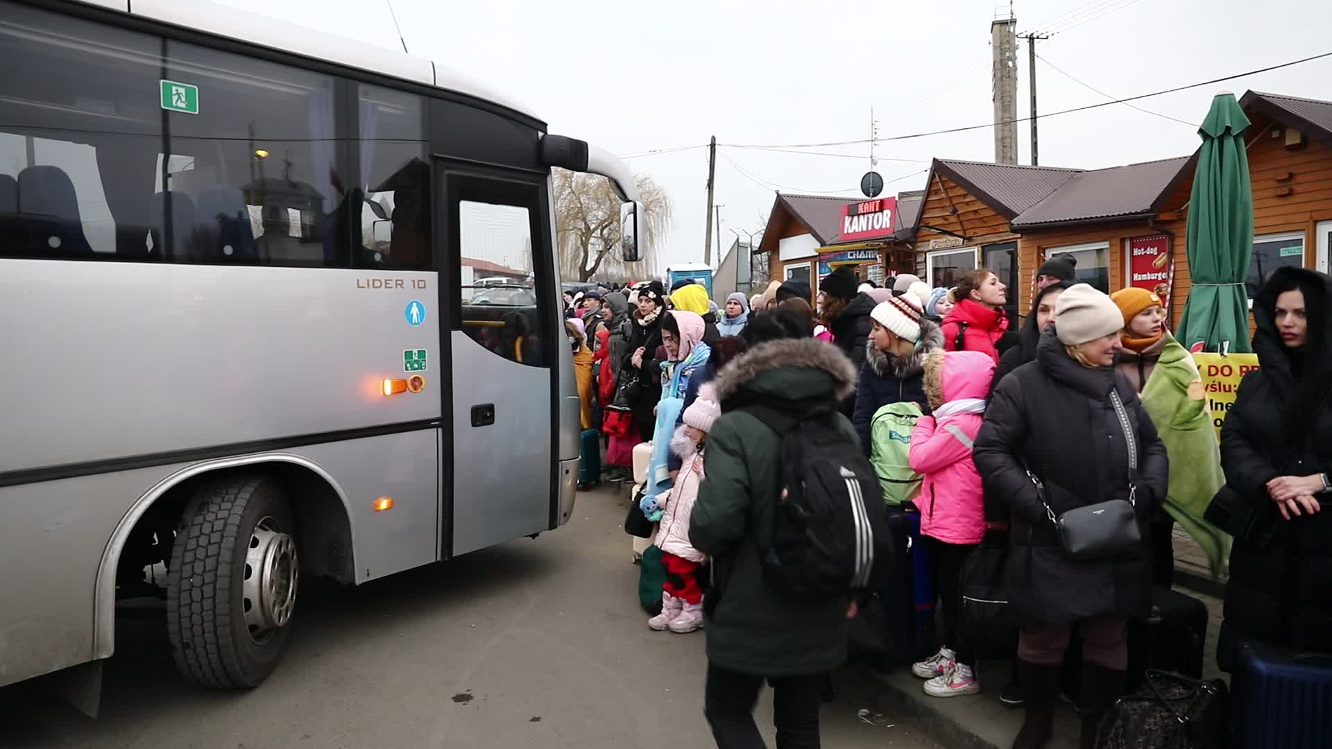 Refugees Cross The Ukrainian-Polish Border