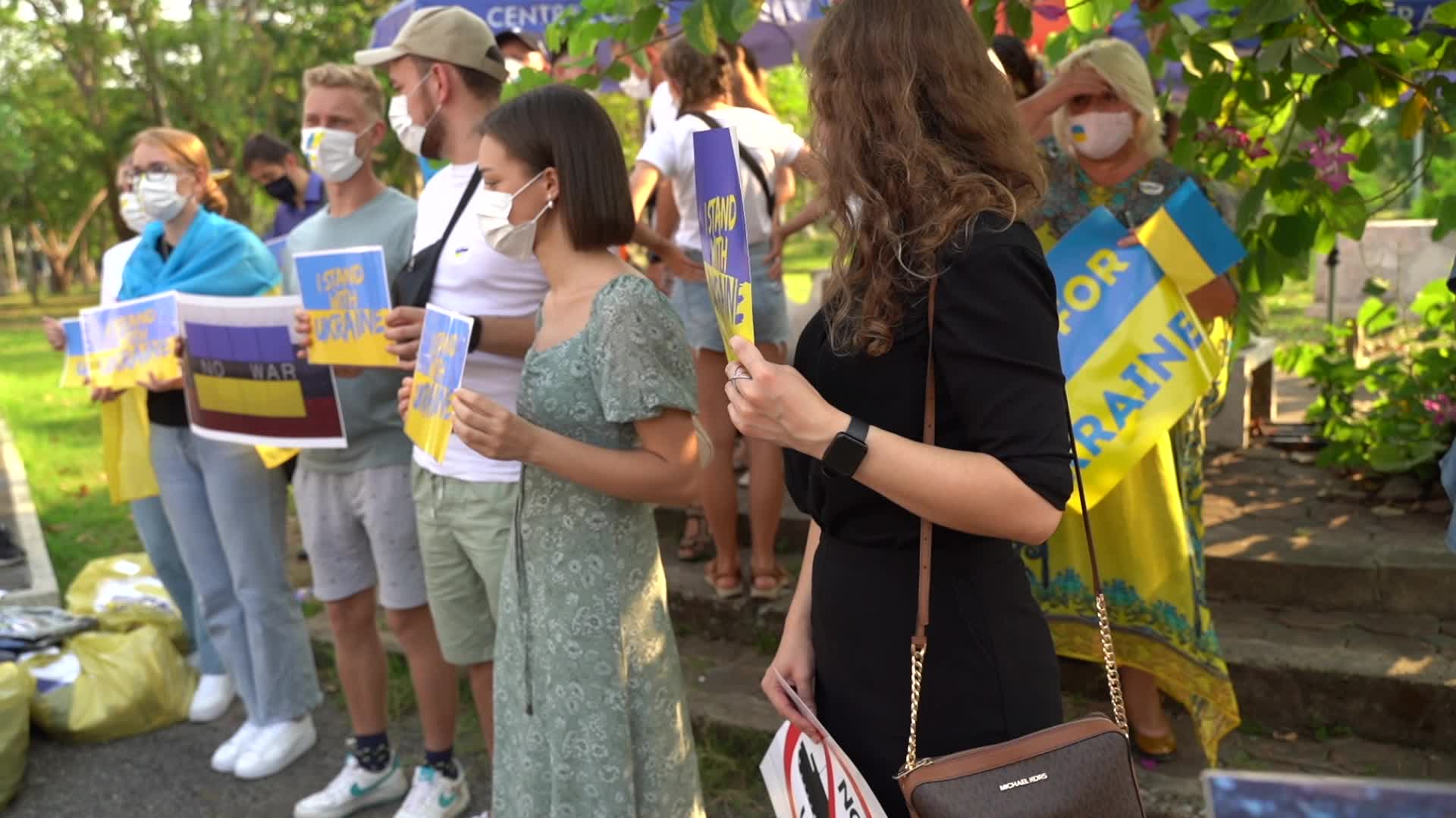 Protest Against Russian Invasion Of Ukraine In Bangkok