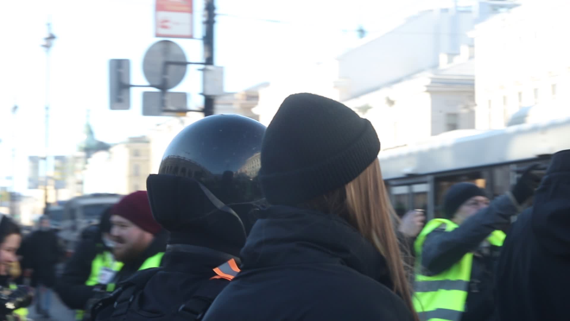 Protest against military operation in Ukraine in St. Petersburg, Russia