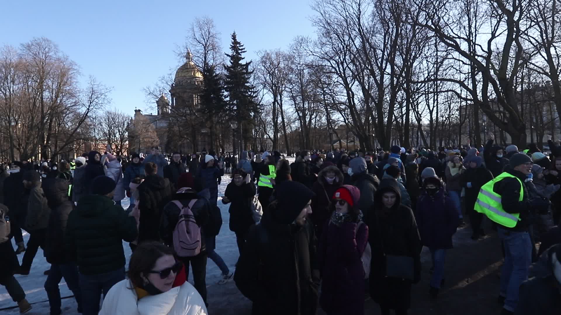 Protest against military operation in Ukraine in St. Petersburg, Russia