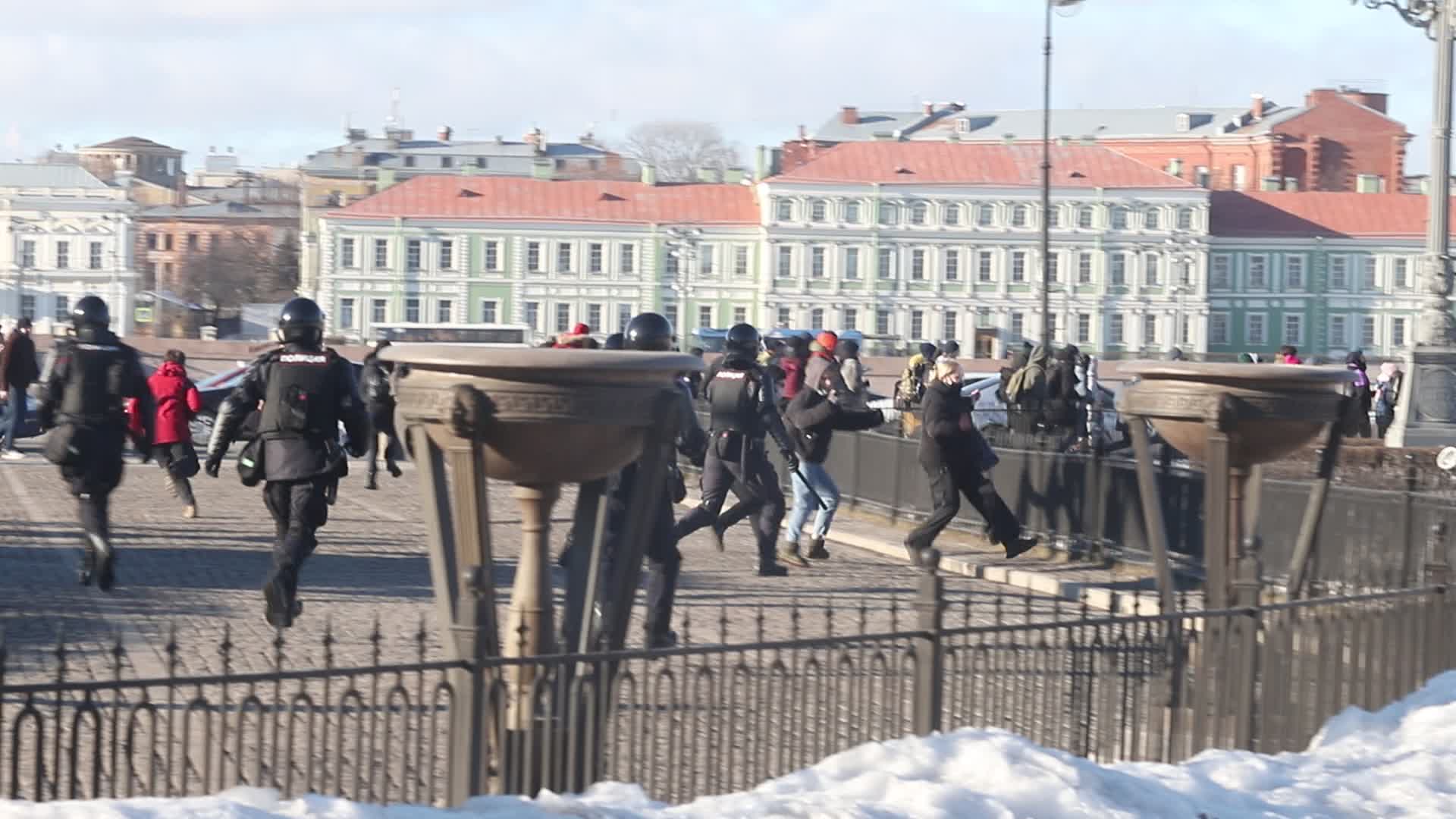Protest against military operation in Ukraine in St. Petersburg, Russia