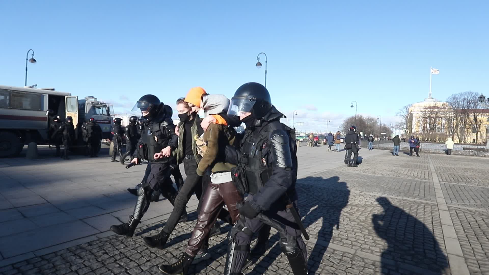 Protest against military operation in Ukraine in St. Petersburg, Russia