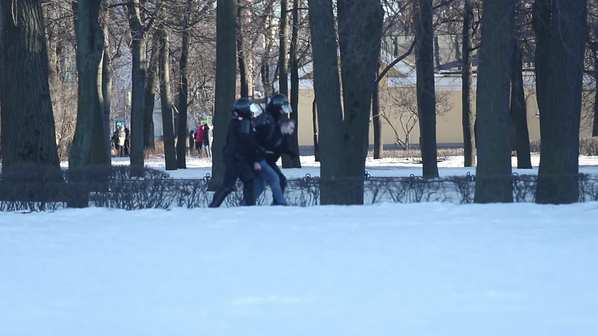 Protest against military operation in Ukraine in St. Petersburg, Russia