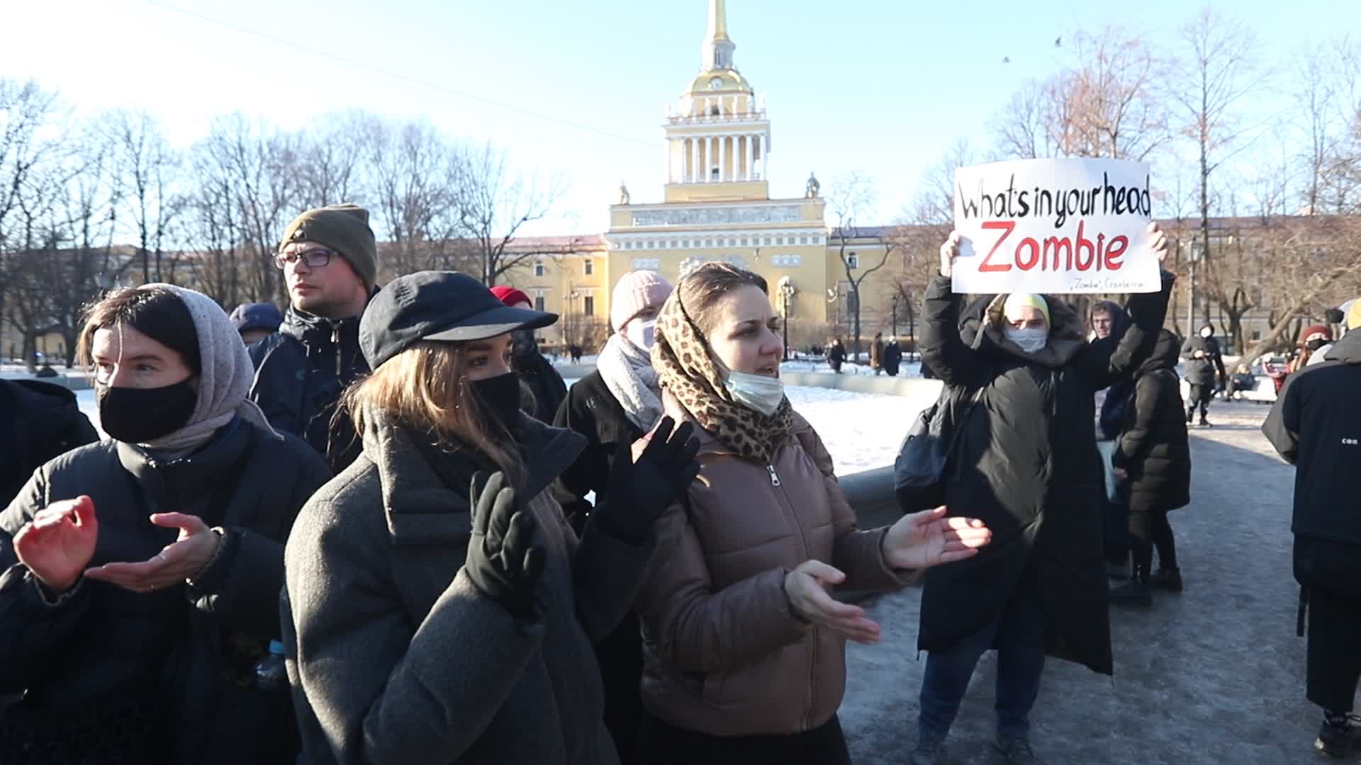 Protest against military operation in Ukraine in St. Petersburg, Russia