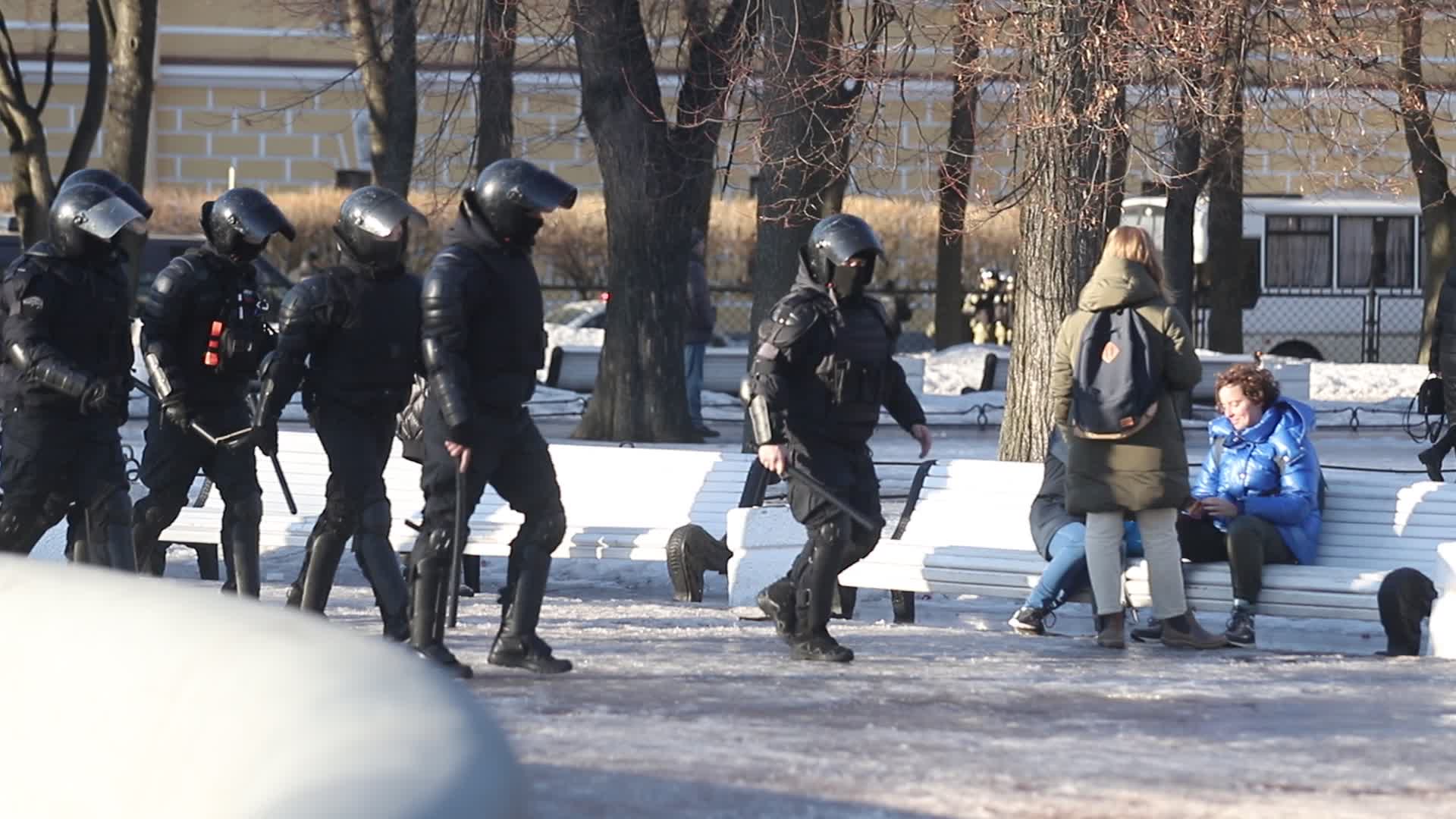 Protest against military operation in Ukraine in St. Petersburg, Russia