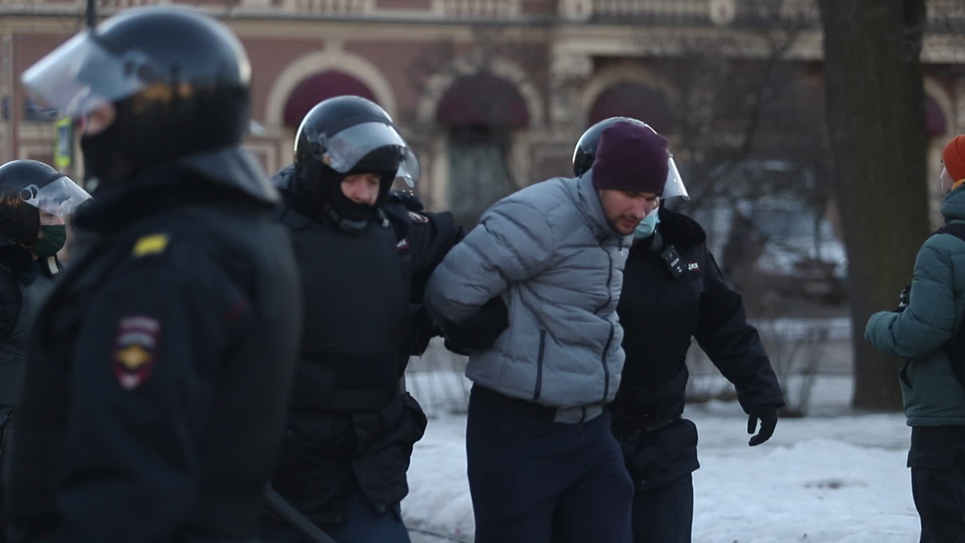 Protest against military operation in Ukraine in St. Petersburg, Russia