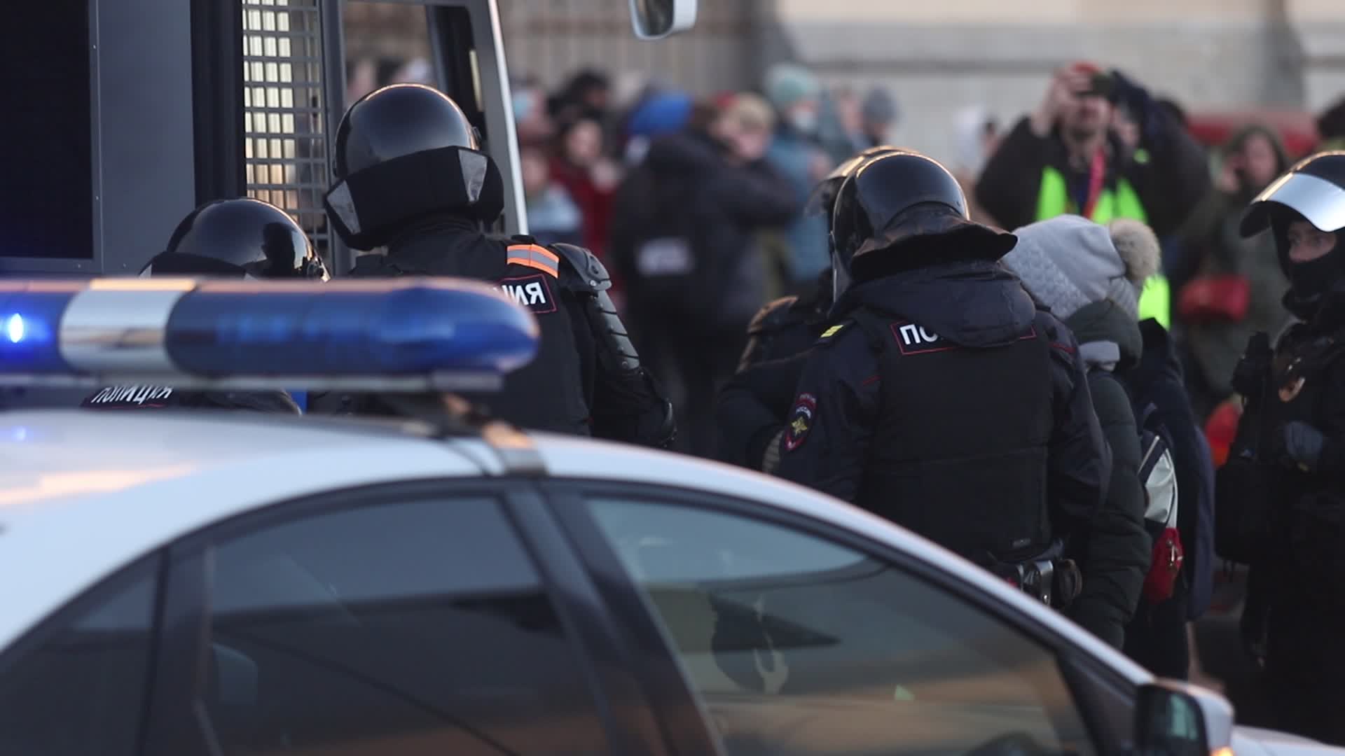 Protest against military operation in Ukraine in St. Petersburg, Russia