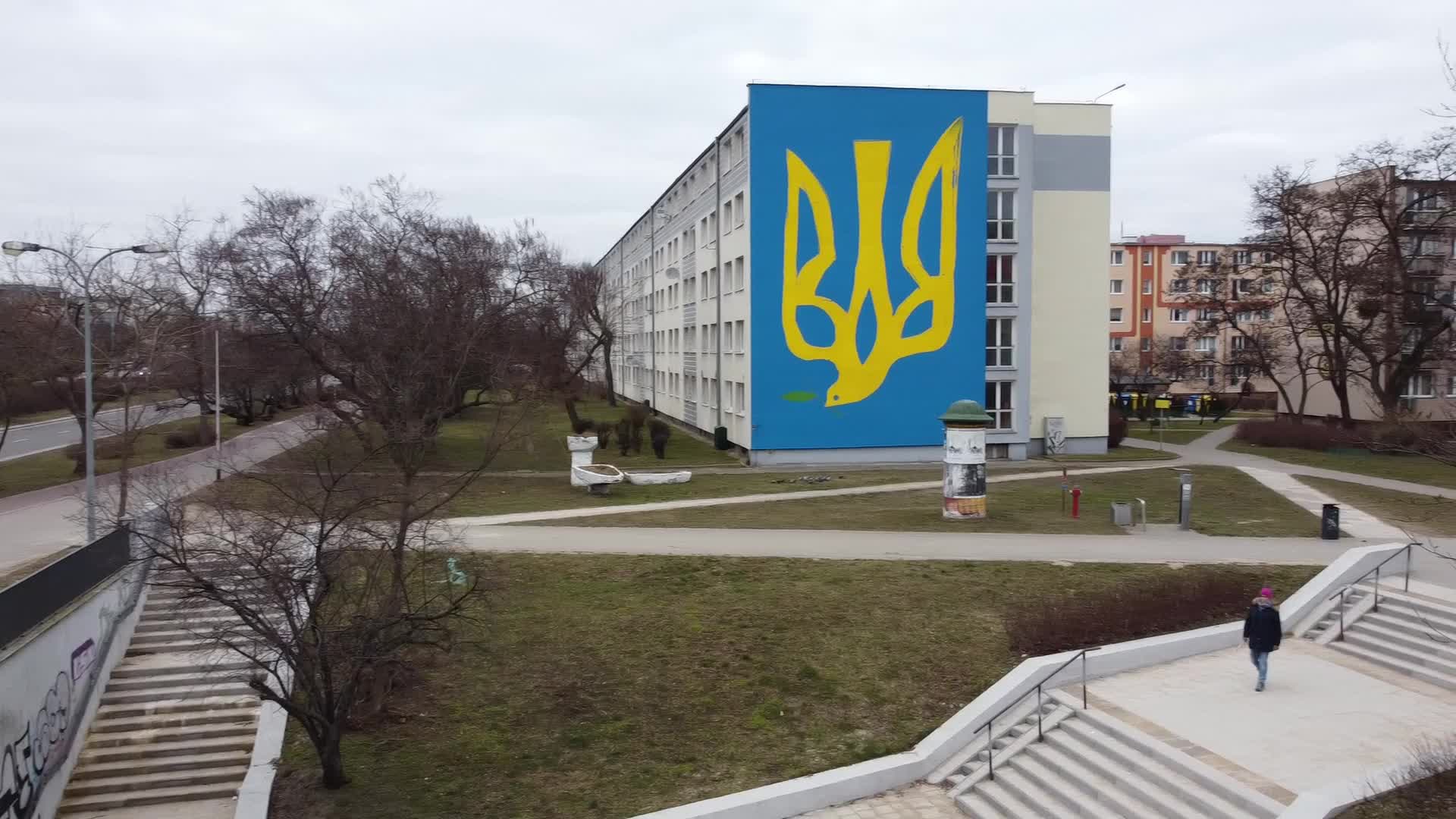 Dove Of Peace For Ukraine Mural In Gdansk, Poland
