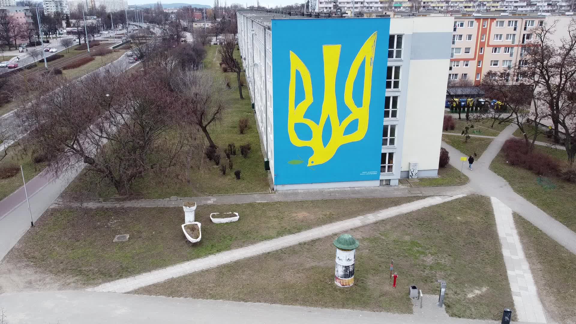 Dove Of Peace For Ukraine Mural In Gdansk, Poland